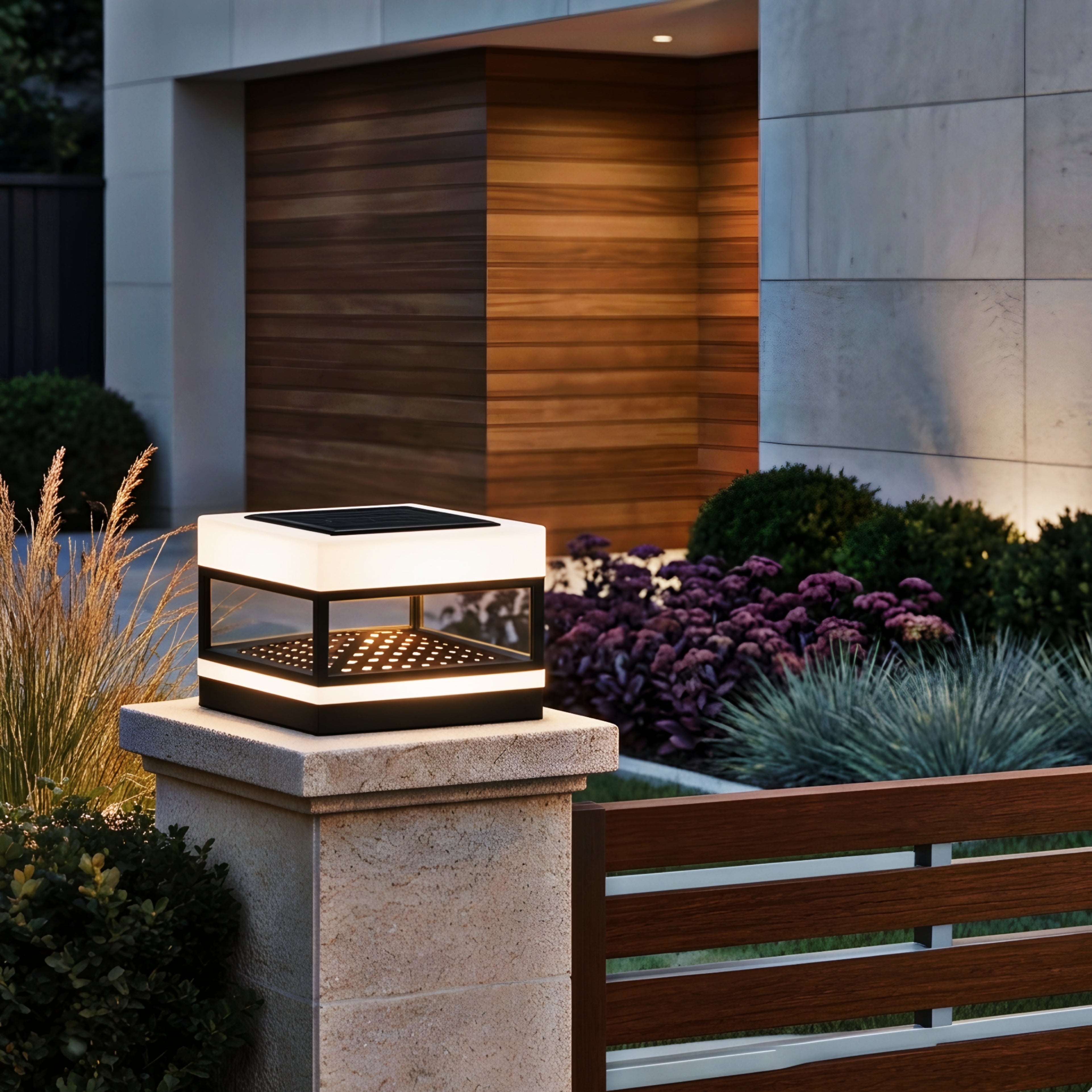 Arvion Solar Pillar Light – Modern LED Outdoor Gate Post Cap Waterproof Landscape Lighting