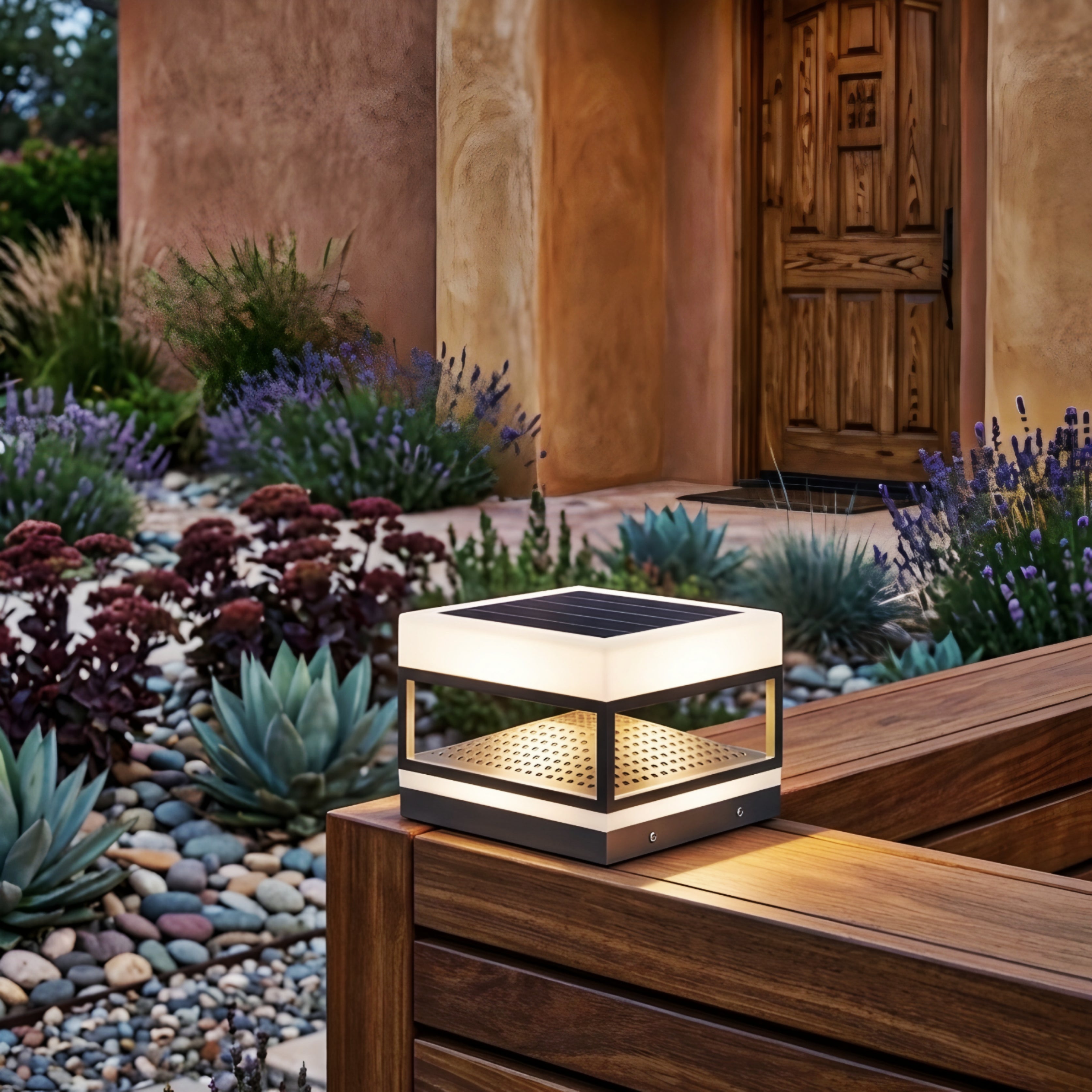 Arvion Solar Pillar Light – Modern LED Outdoor Gate Post Cap Waterproof Landscape Lighting