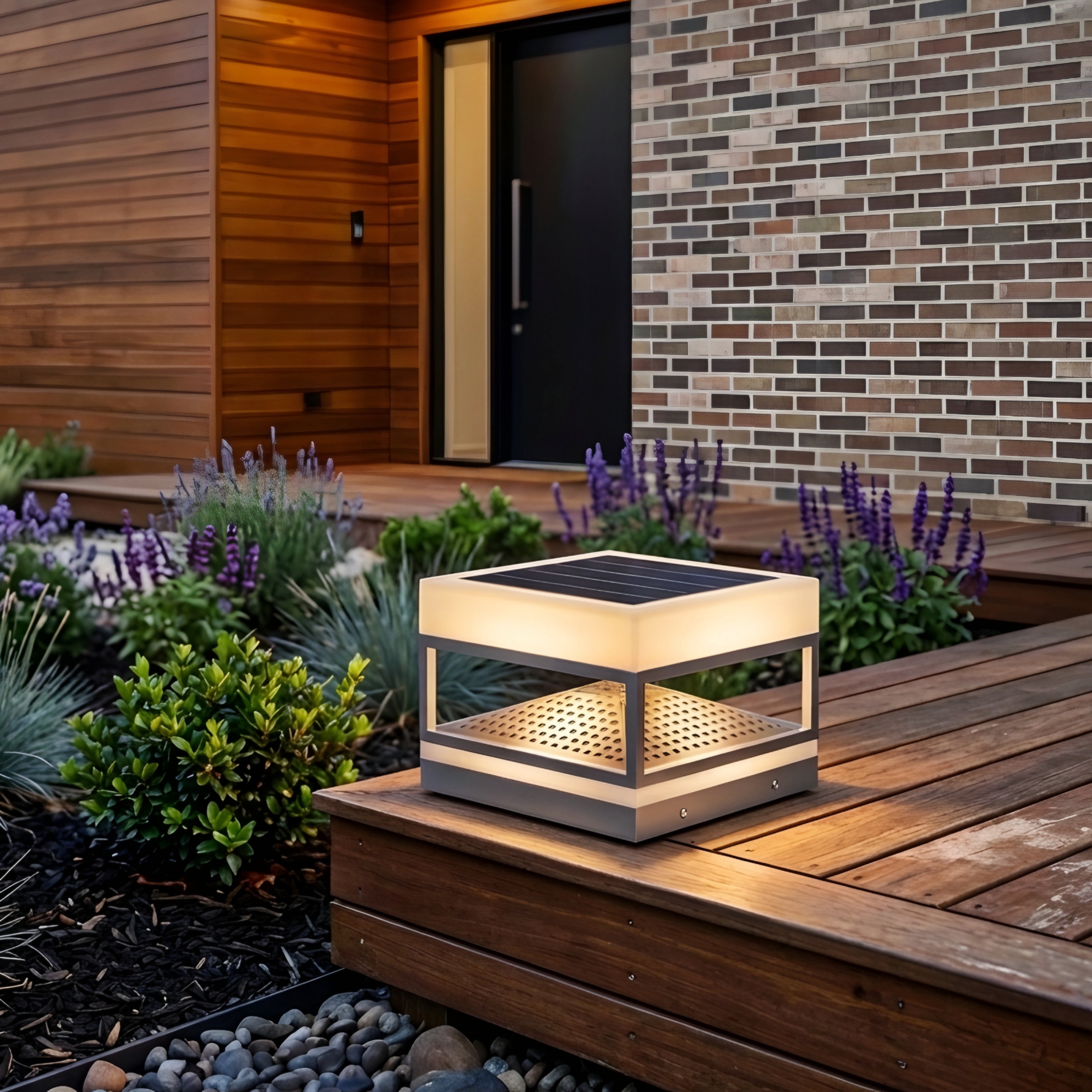 Arvion Solar Pillar Light – Modern LED Outdoor Gate Post Cap Waterproof Landscape Lighting