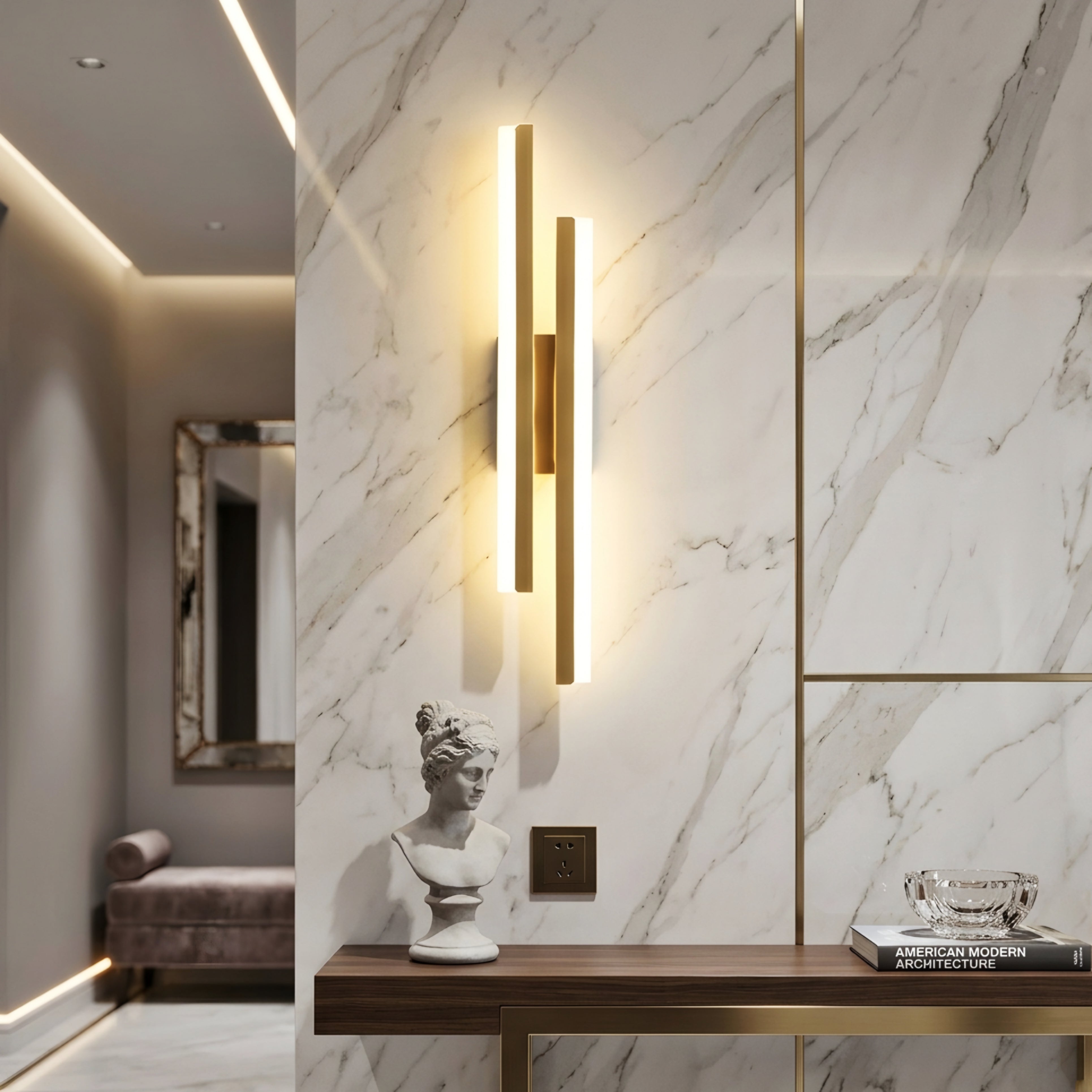 Orvane LED Wall Sconce – Modern Vertical Bar Vanity Bathroom Mirror Lighting Fixture