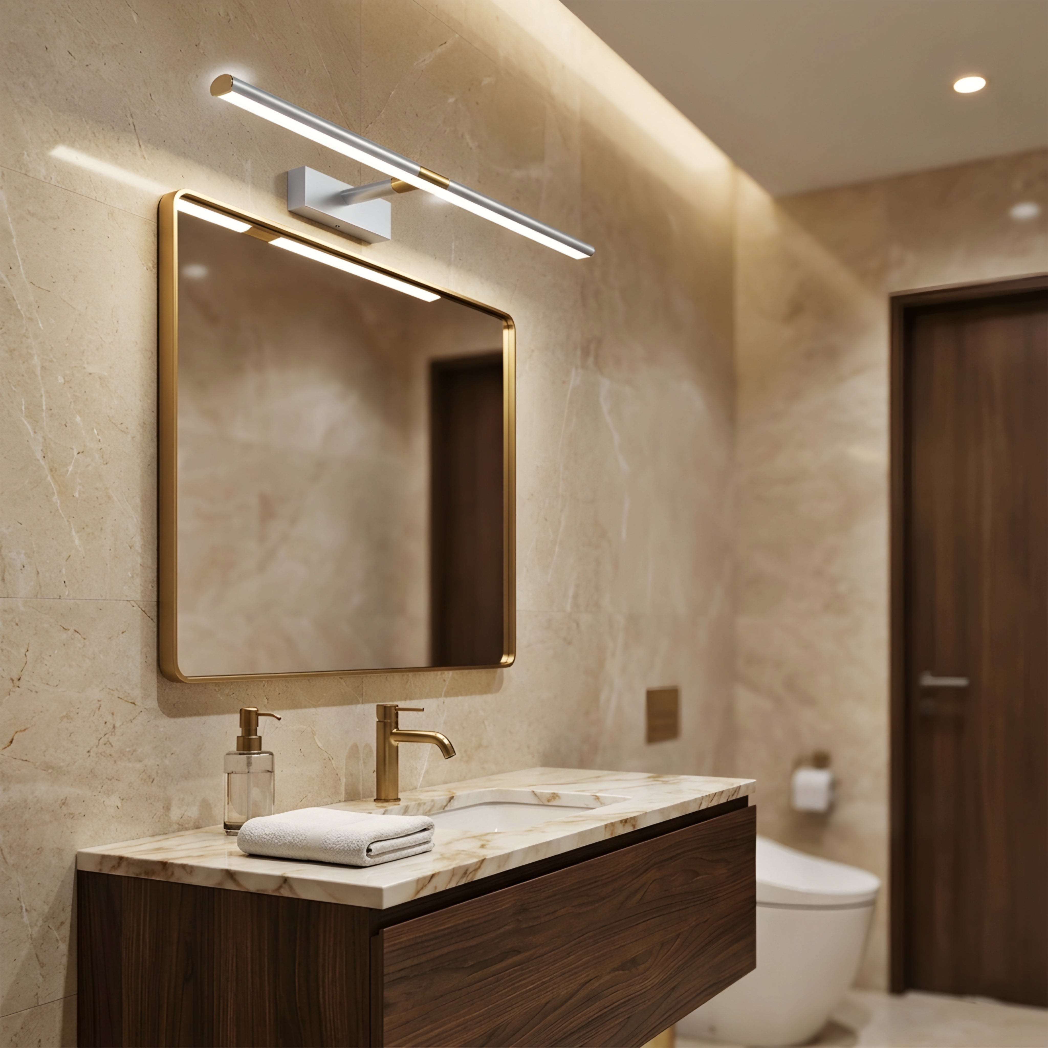 Vantix Adjustable Vanity Light Bar – LED Black Bathroom Mirror Wall Sconce Modern Linear Fixture