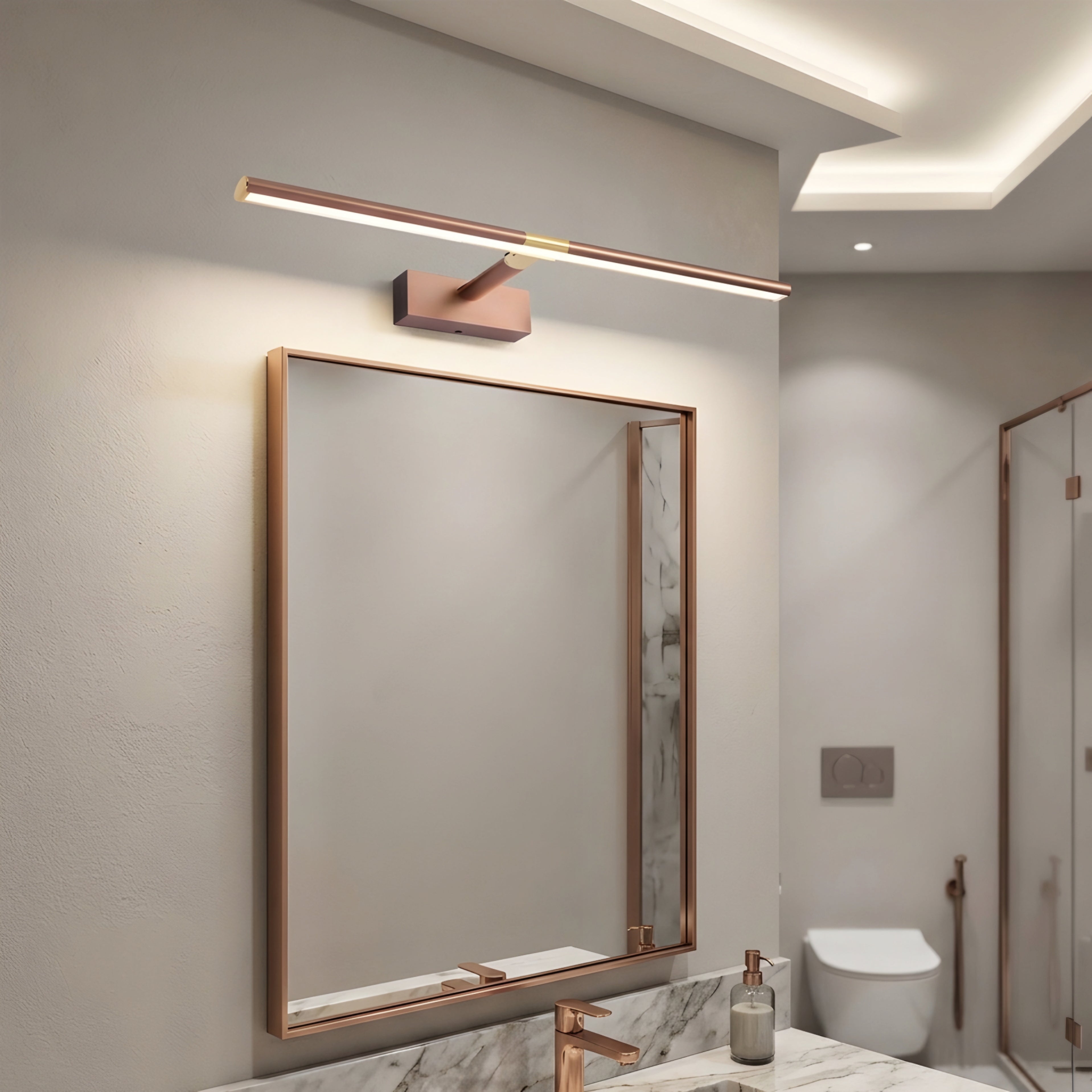Vantix Adjustable Vanity Light Bar – LED Black Bathroom Mirror Wall Sconce Modern Linear Fixture