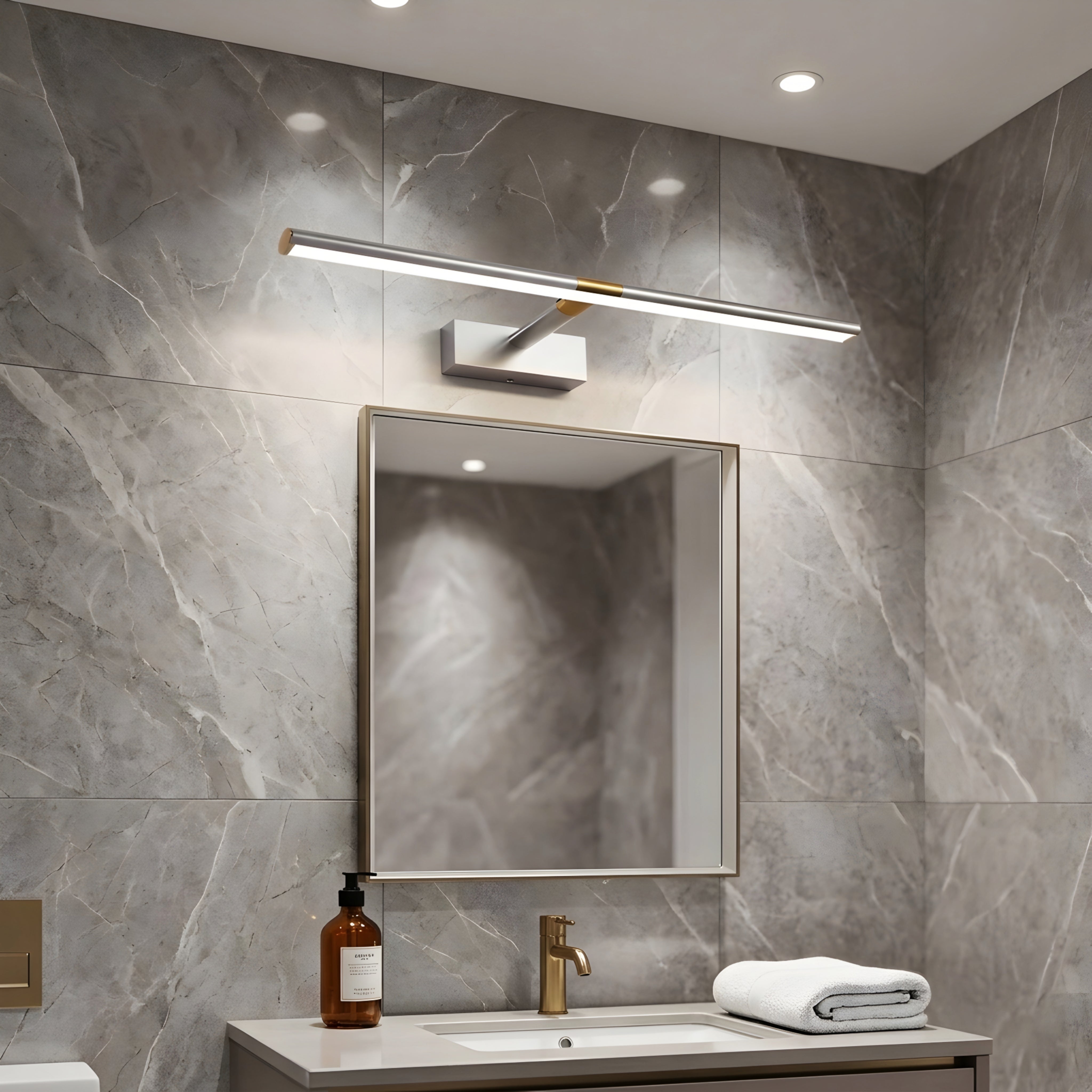 Vantix Adjustable Vanity Light Bar – LED Black Bathroom Mirror Wall Sconce Modern Linear Fixture