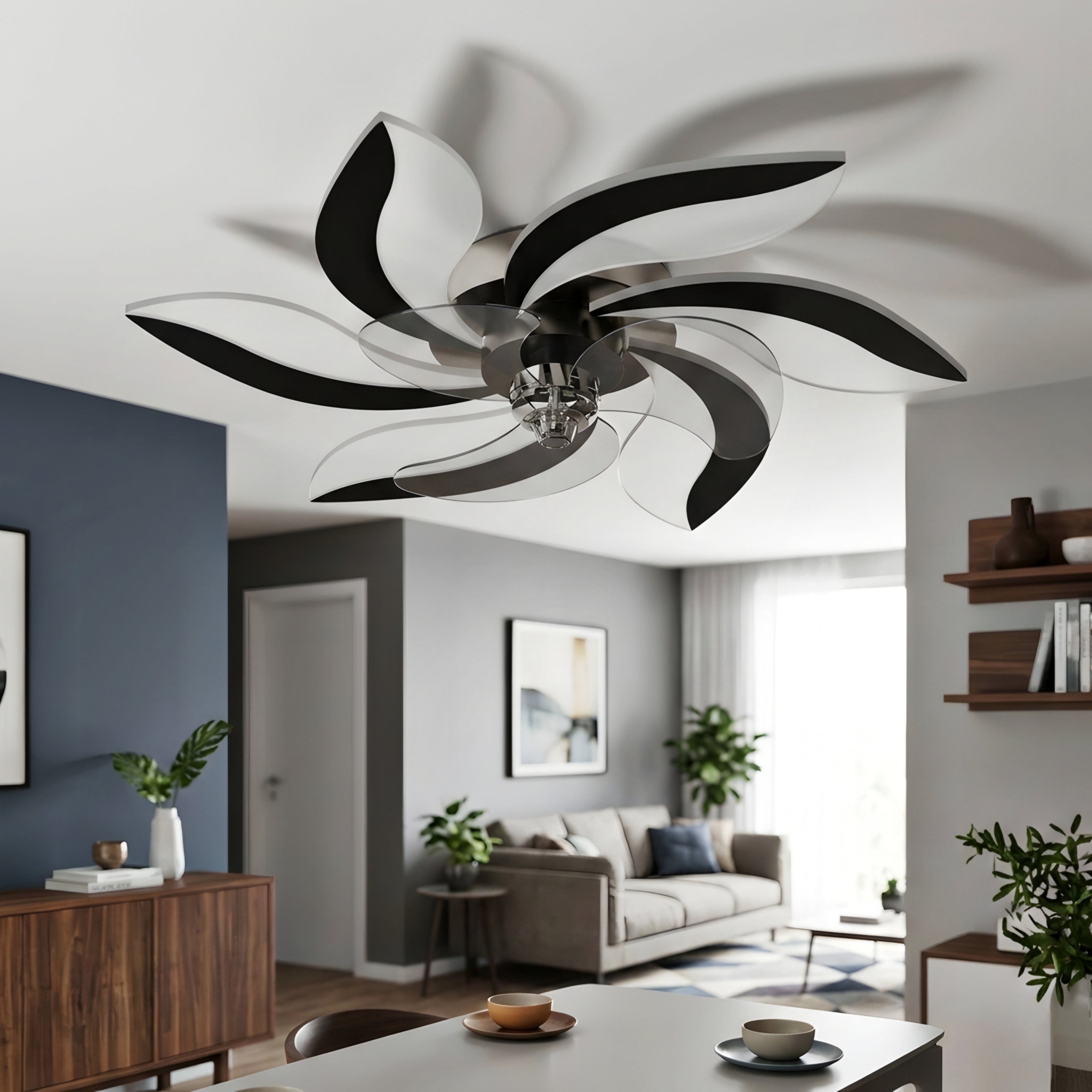 Florique LED Ceiling Fan Light – Modern Flower Flush Mount Bedroom Low Profile Lighting Fixture