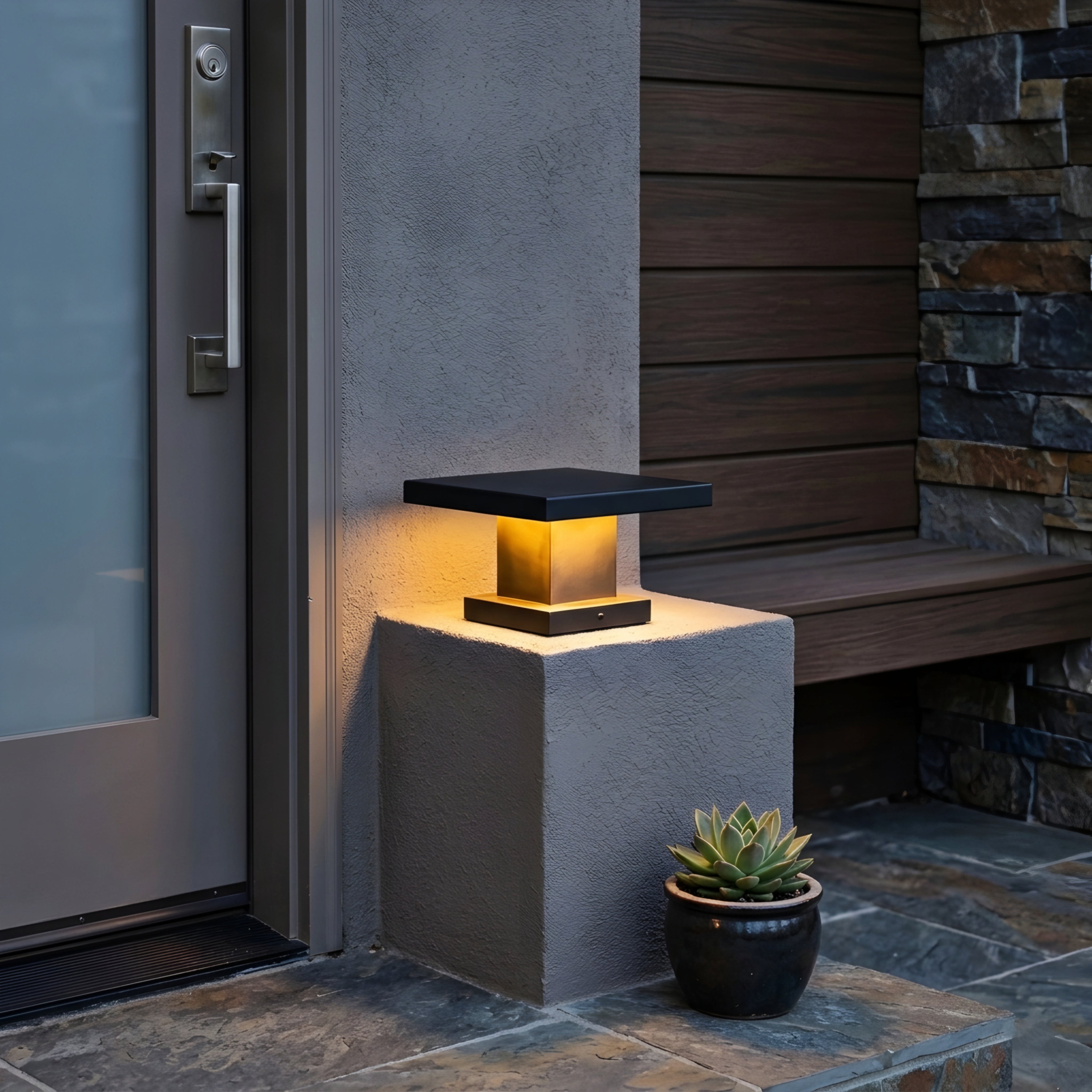 Solvane Solar Post Light – Outdoor LED Waterproof Modern Garden Fence Pillar Landscape Lighting