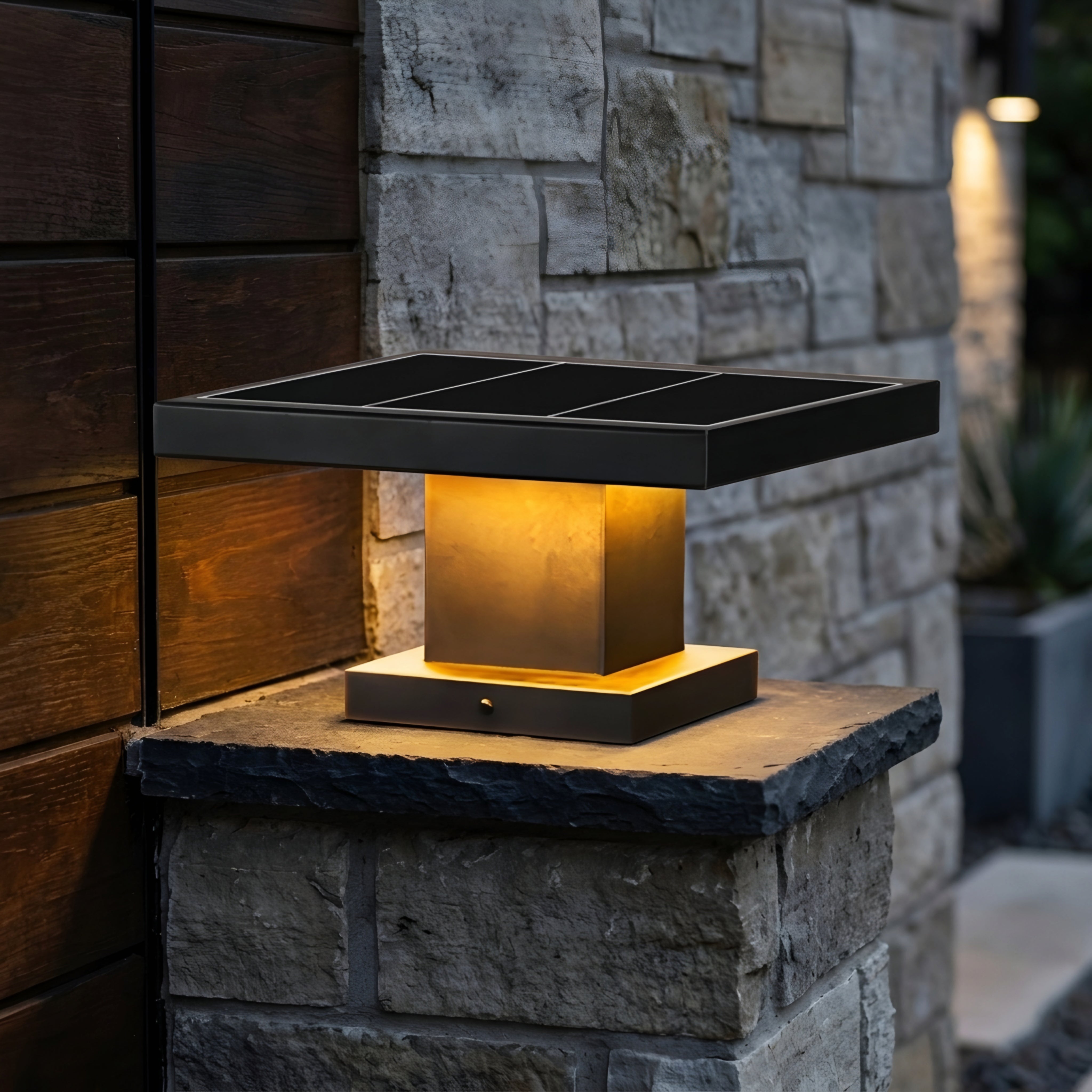 Solvane Solar Post Light – Outdoor LED Waterproof Modern Garden Fence Pillar Landscape Lighting