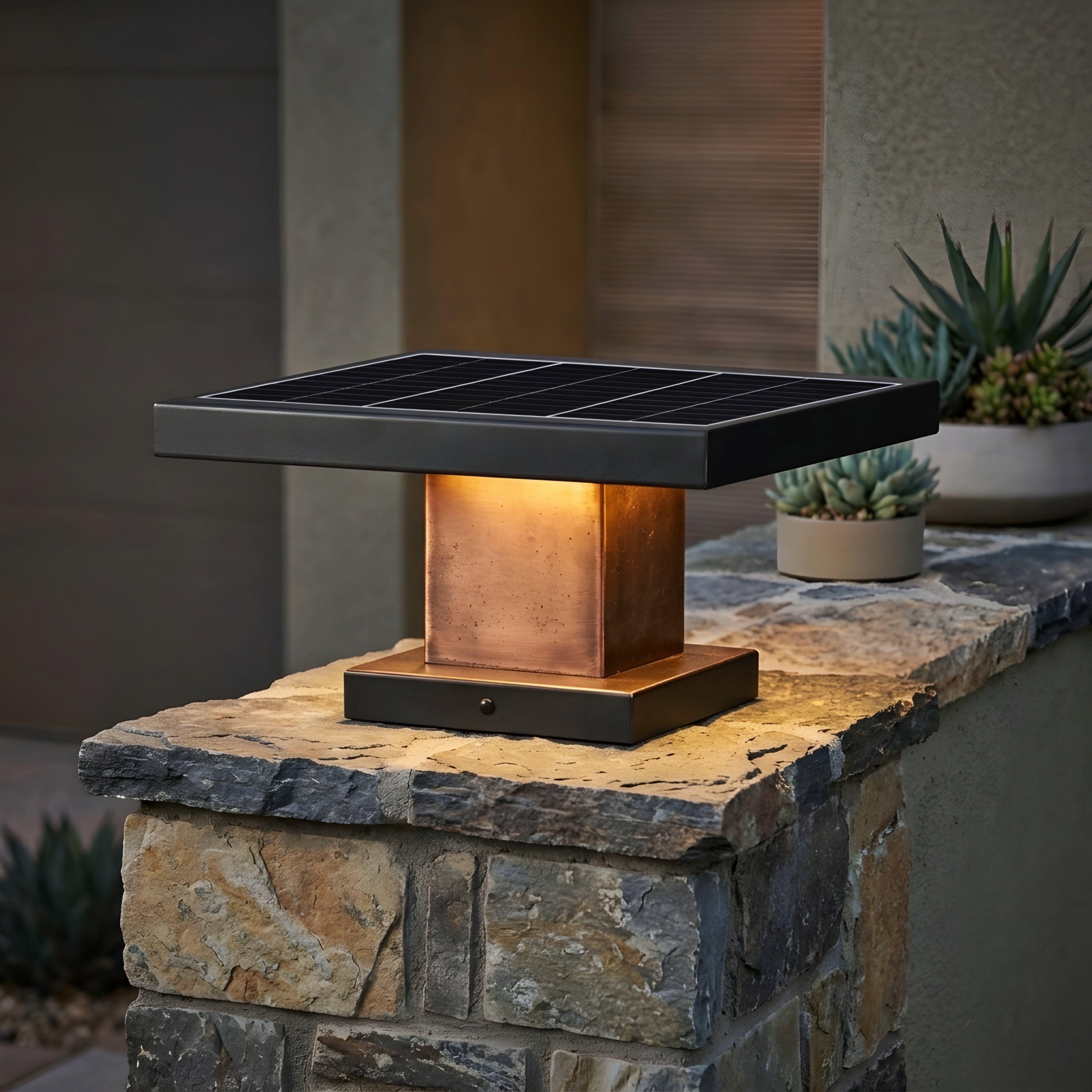 Solvane Solar Post Light – Outdoor LED Waterproof Modern Garden Fence Pillar Landscape Lighting