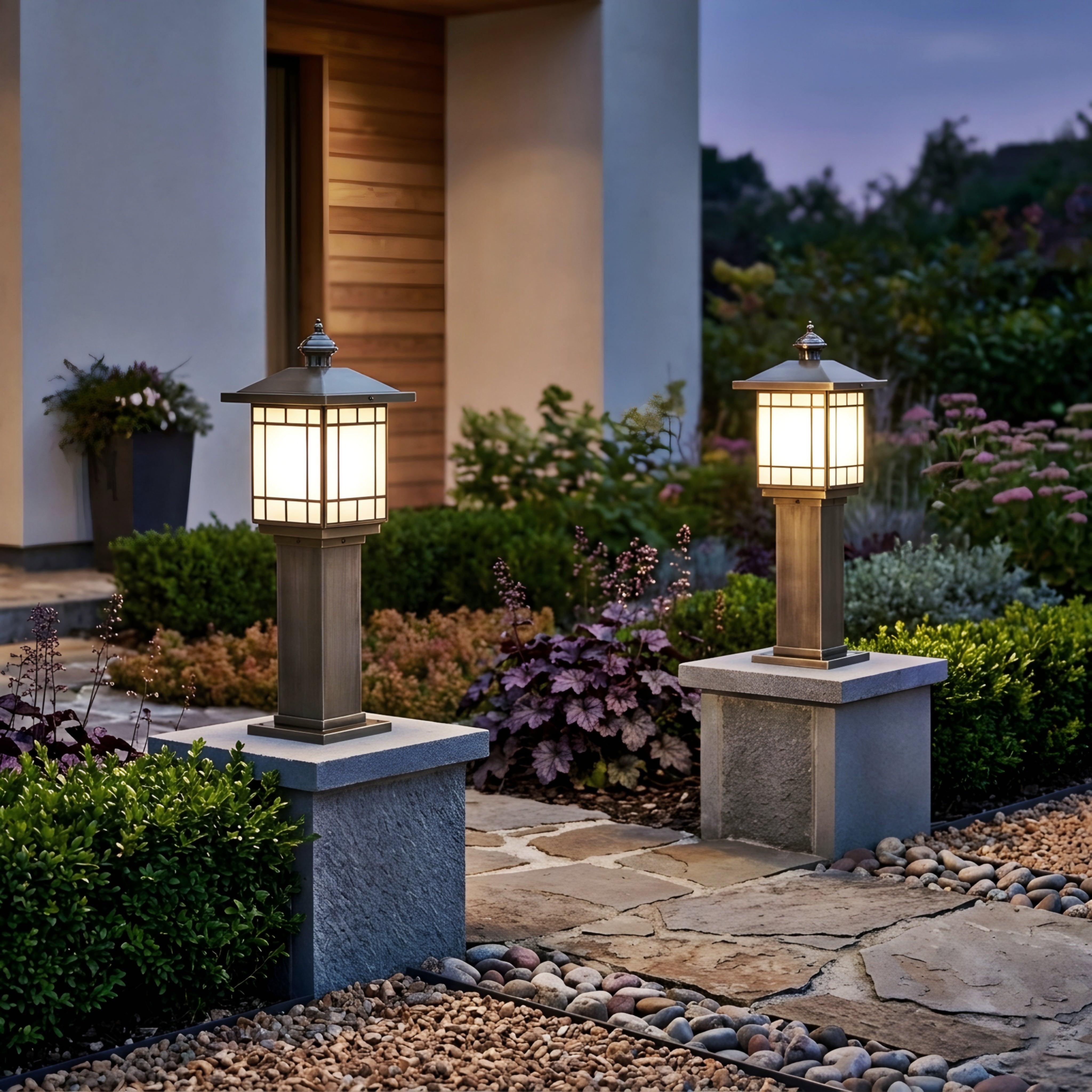 Bravelle LED Bollard Light – Waterproof Outdoor Pathway Landscape Garden Walkway Lighting