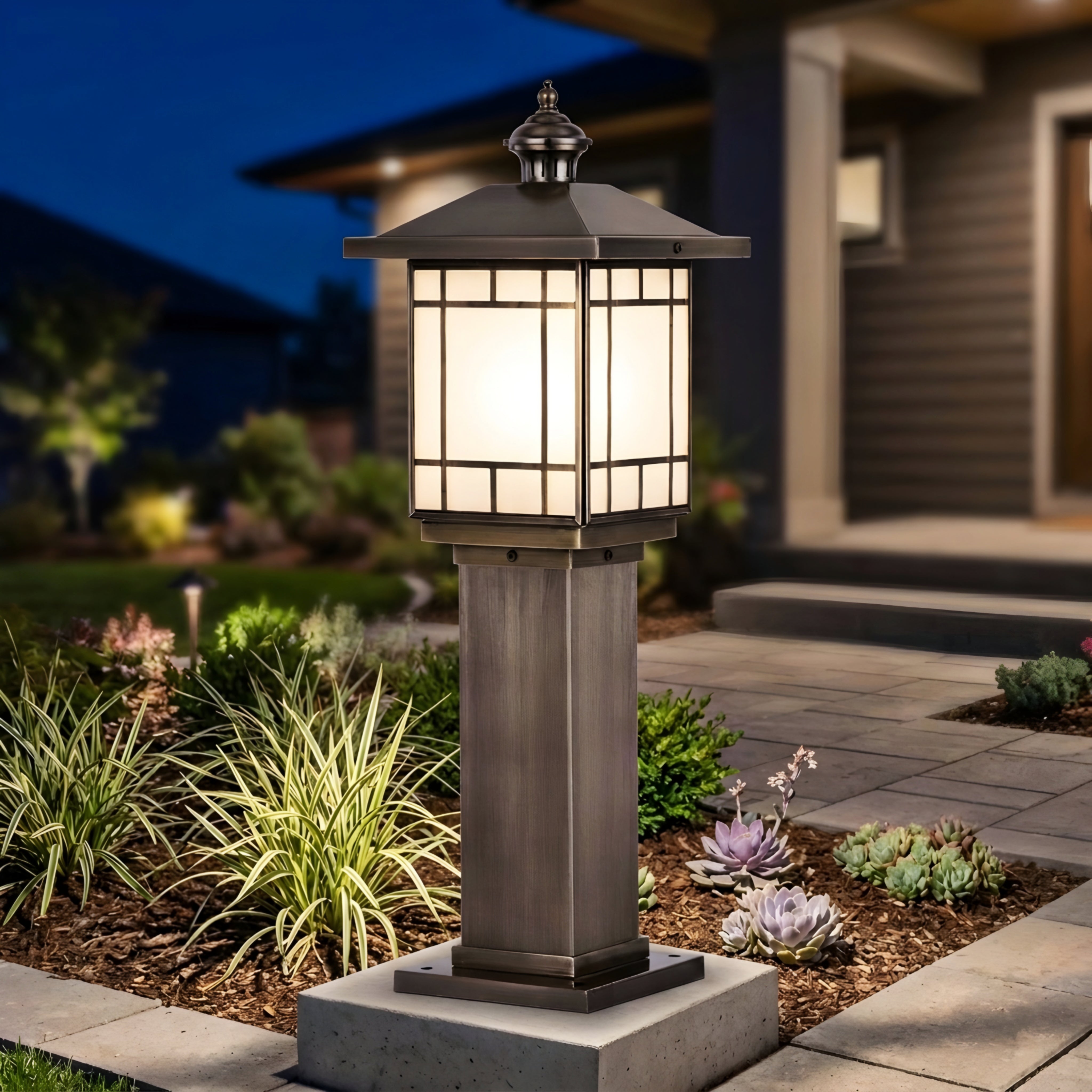 Bravelle LED Bollard Light – Waterproof Outdoor Pathway Landscape Garden Walkway Lighting