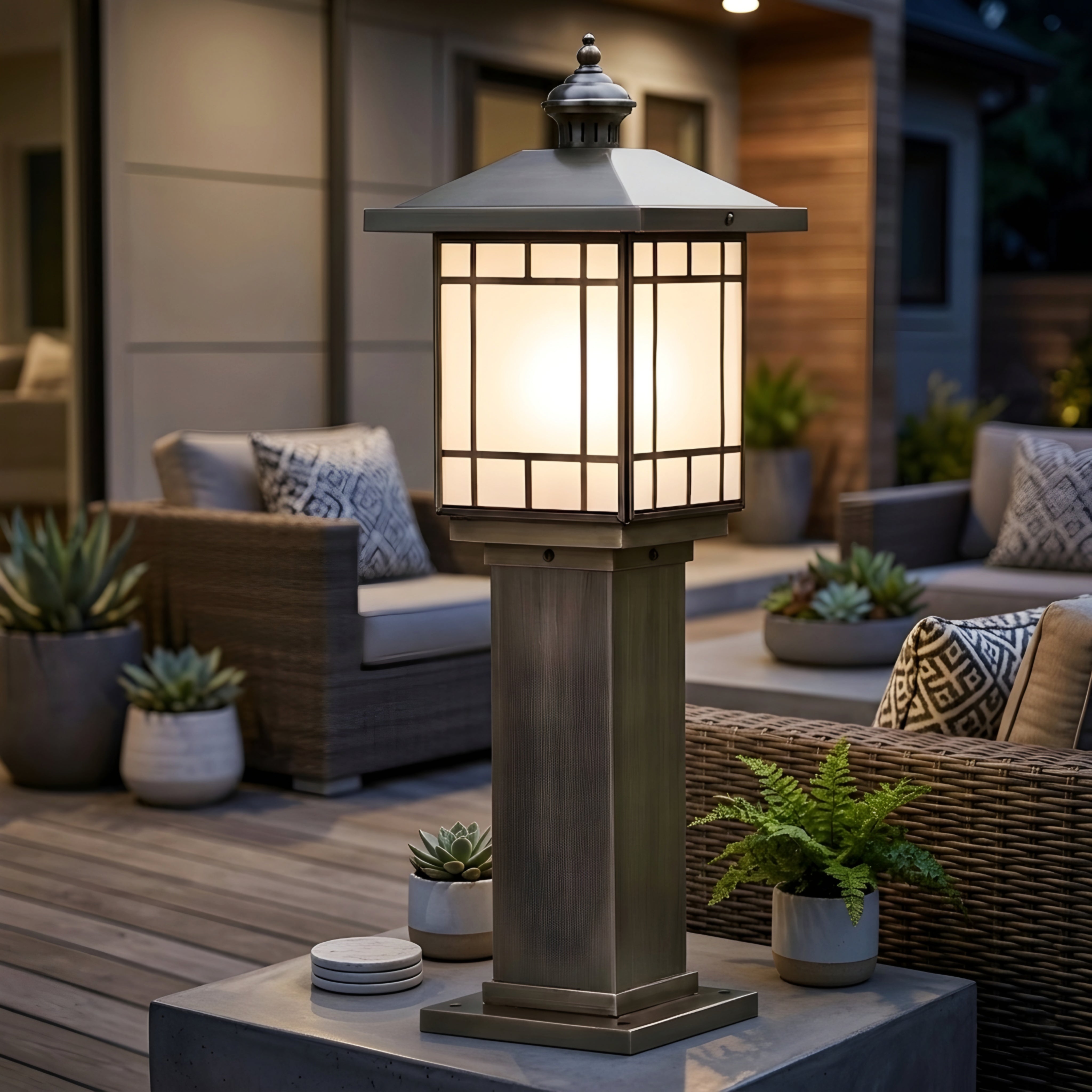 Bravelle LED Bollard Light – Waterproof Outdoor Pathway Landscape Garden Walkway Lighting
