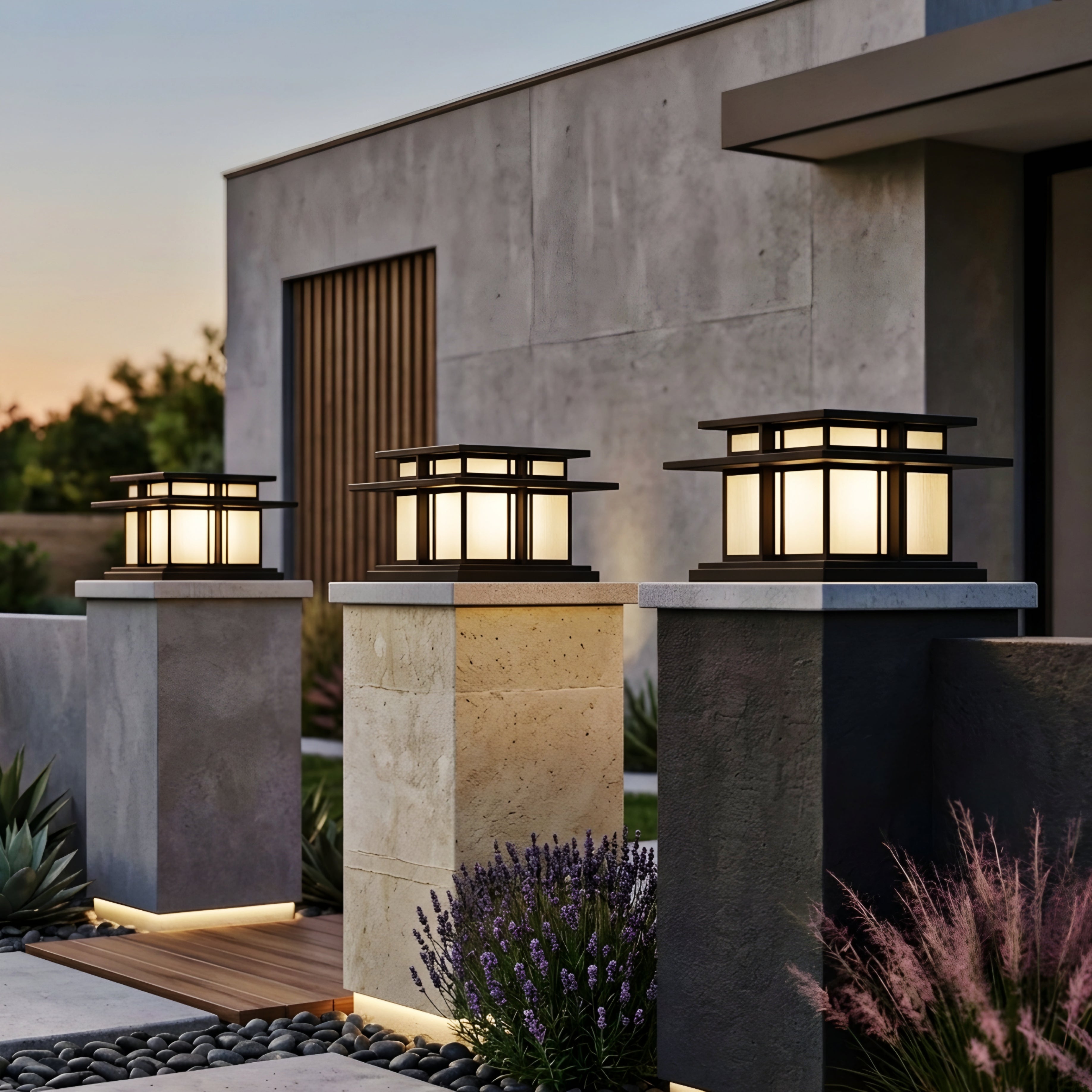 Kaelion Outdoor Bollard Light – Modern LED Post Cap Lantern Waterproof Gate Column Landscape Lighting
