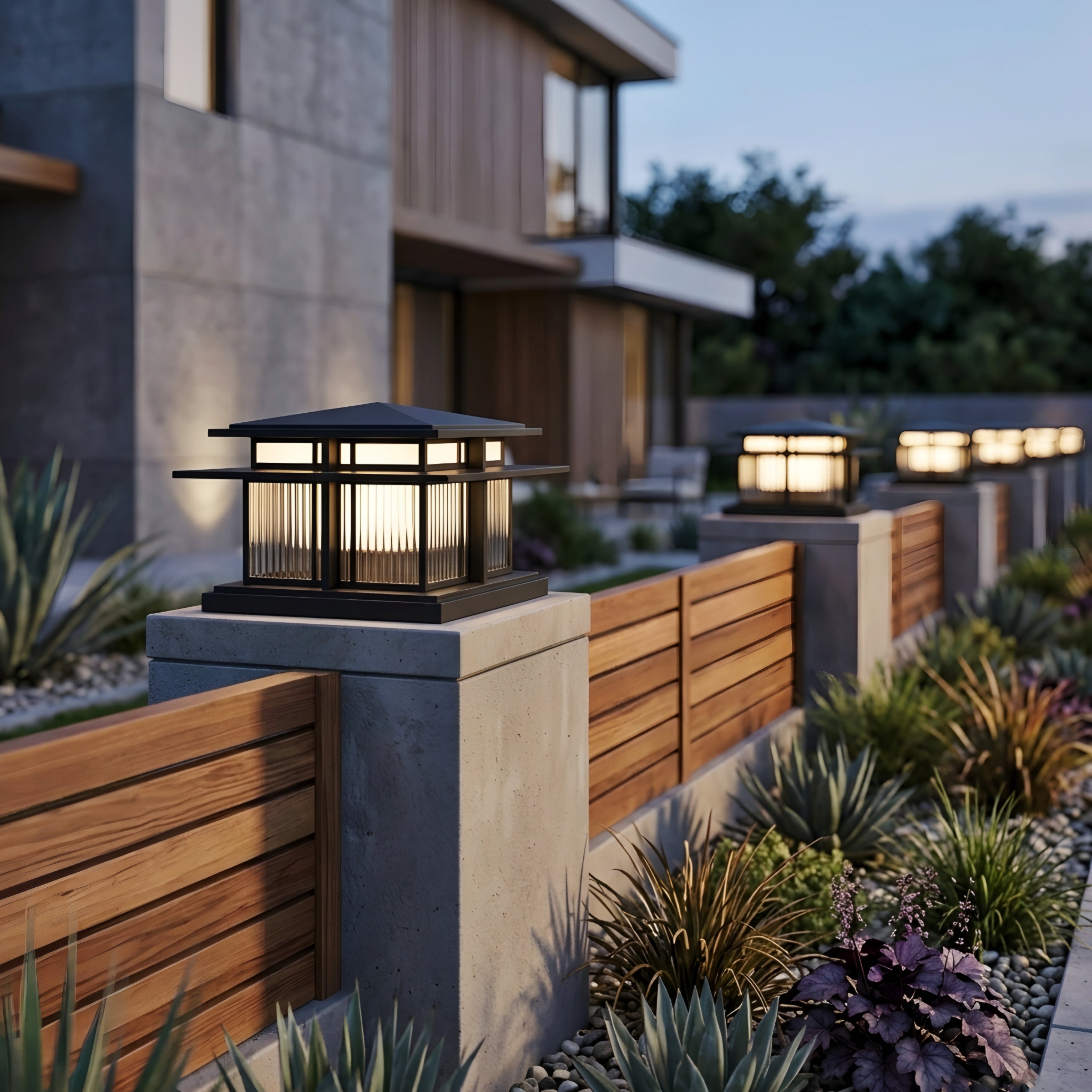 Kaelion Outdoor Bollard Light – Modern LED Post Cap Lantern Waterproof Gate Column Landscape Lighting