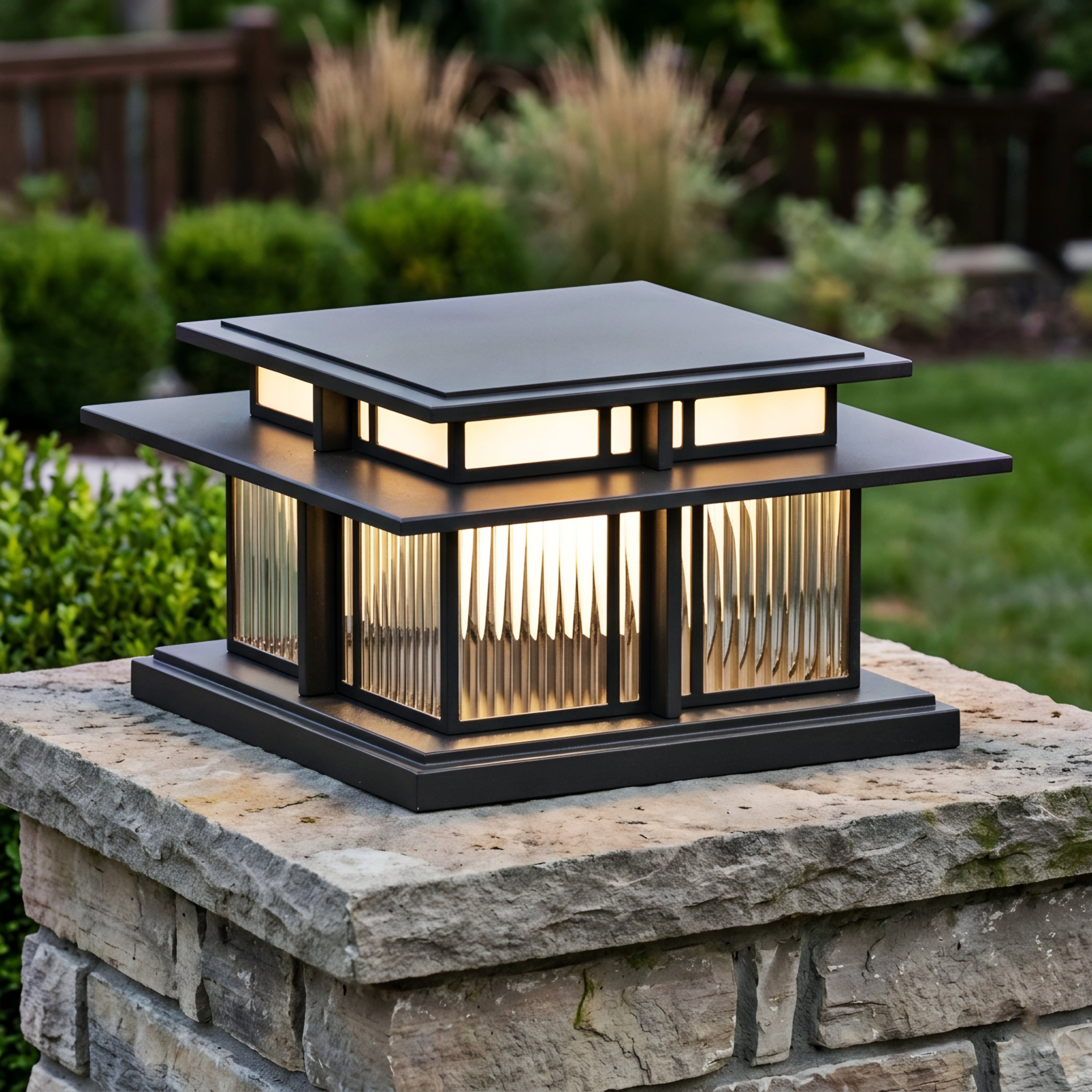 Kaelion Outdoor Bollard Light – Modern LED Post Cap Lantern Waterproof Gate Column Landscape Lighting