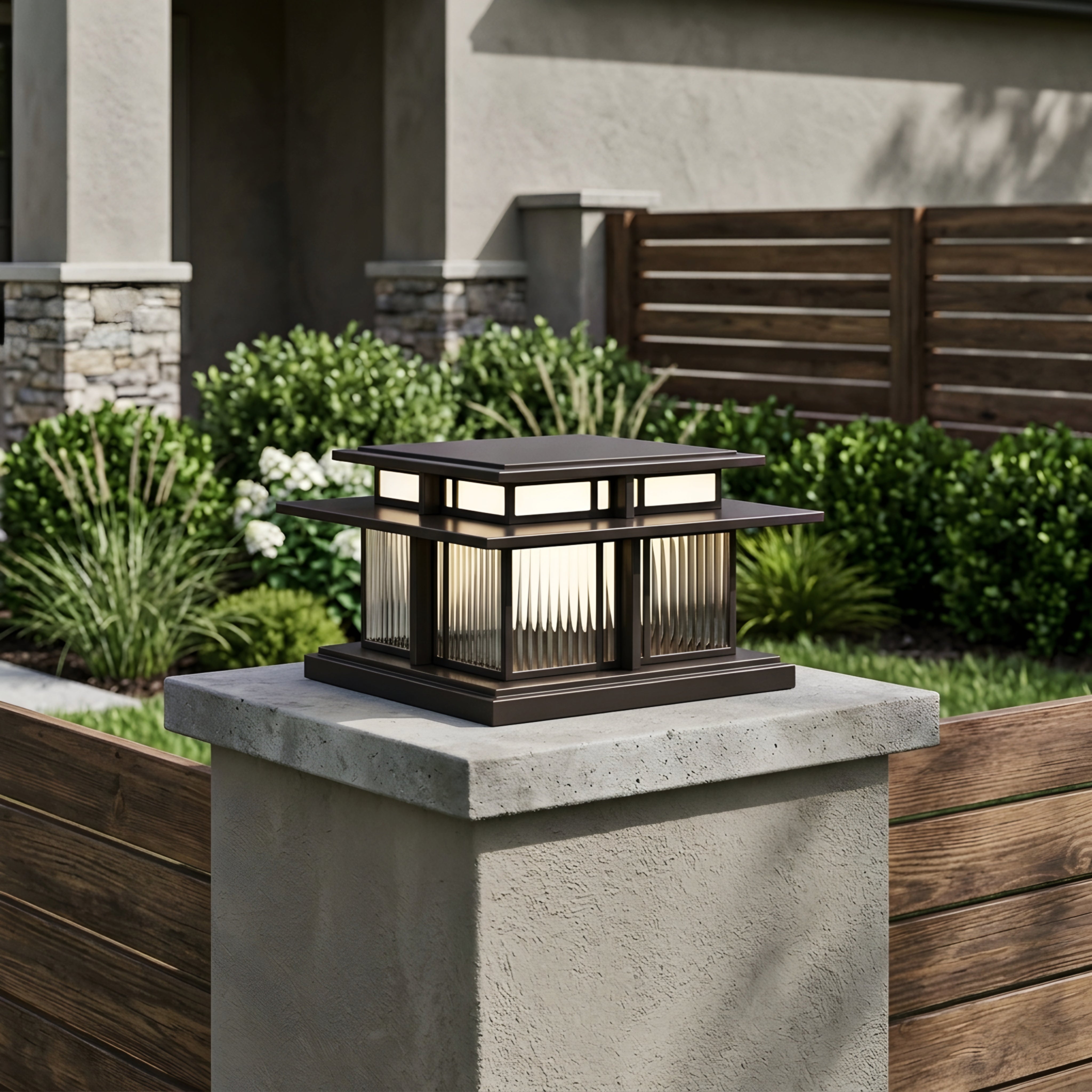 Kaelion Outdoor Bollard Light – Modern LED Post Cap Lantern Waterproof Gate Column Landscape Lighting