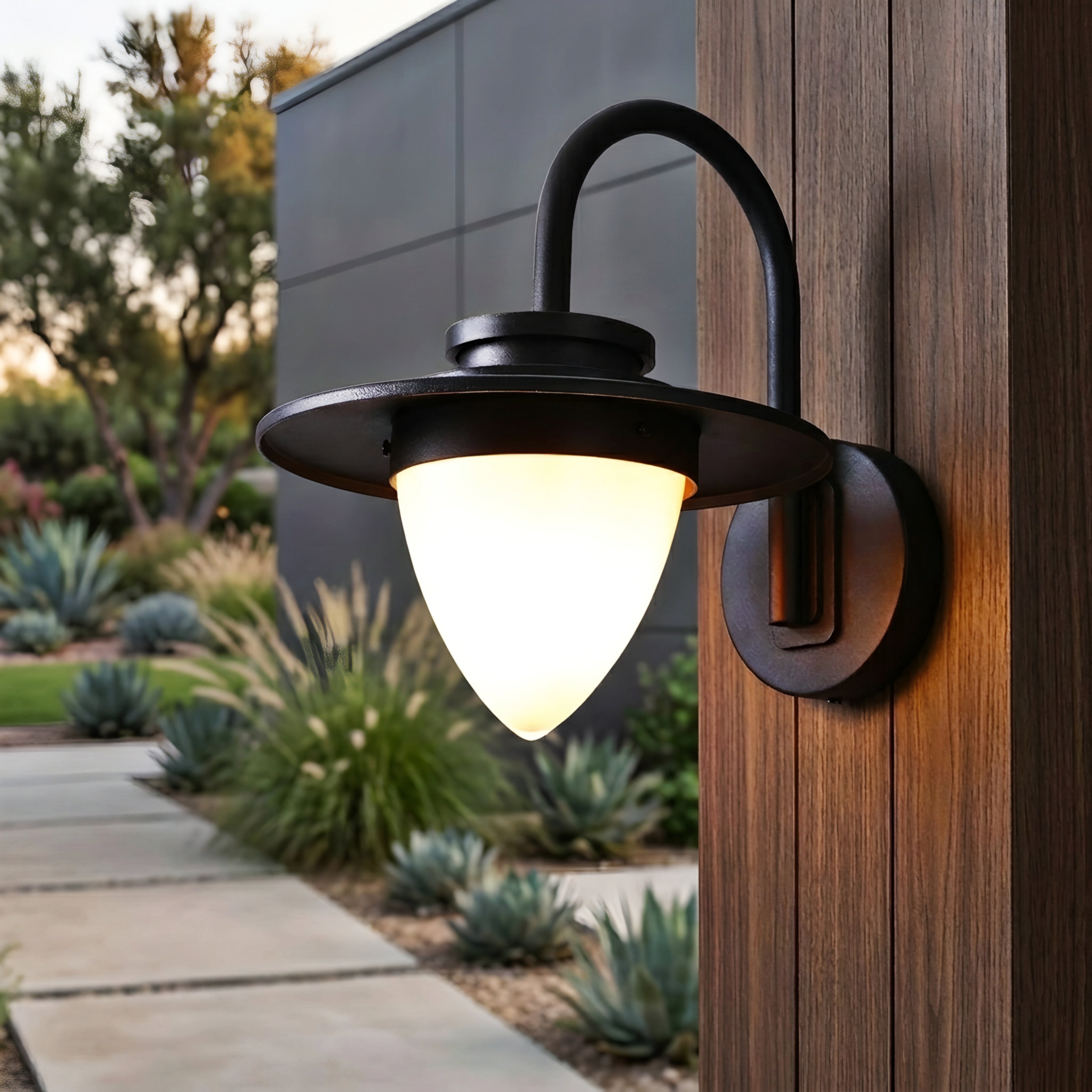Ashford Lantern Wall Sconce – Outdoor Wall Light Fixture Black Farmhouse Decorative Lighting Porch Patio