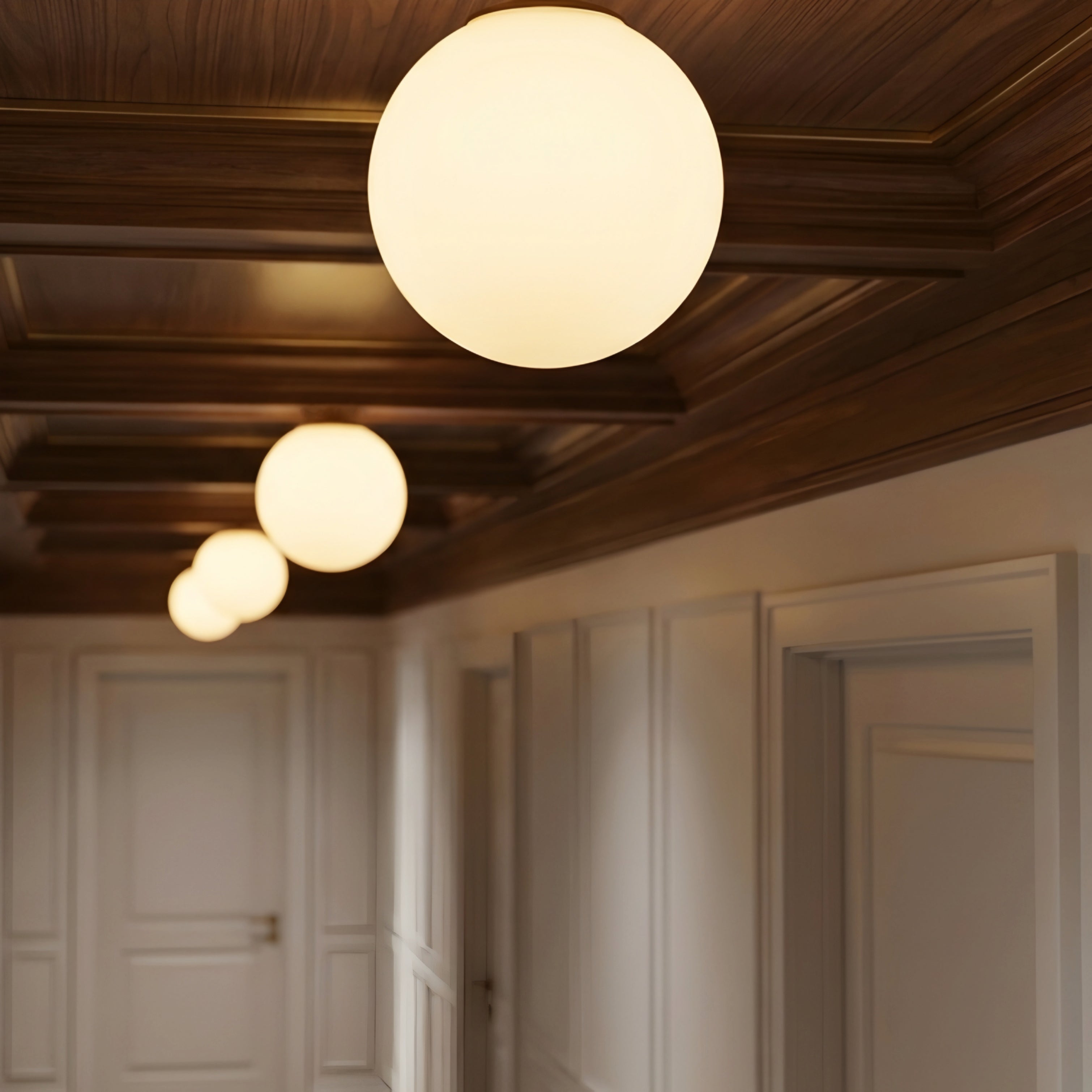 Lumina Sphere Ceiling Light – Flush Mount Modern Globe Fixture Hallway Bedroom Living Room