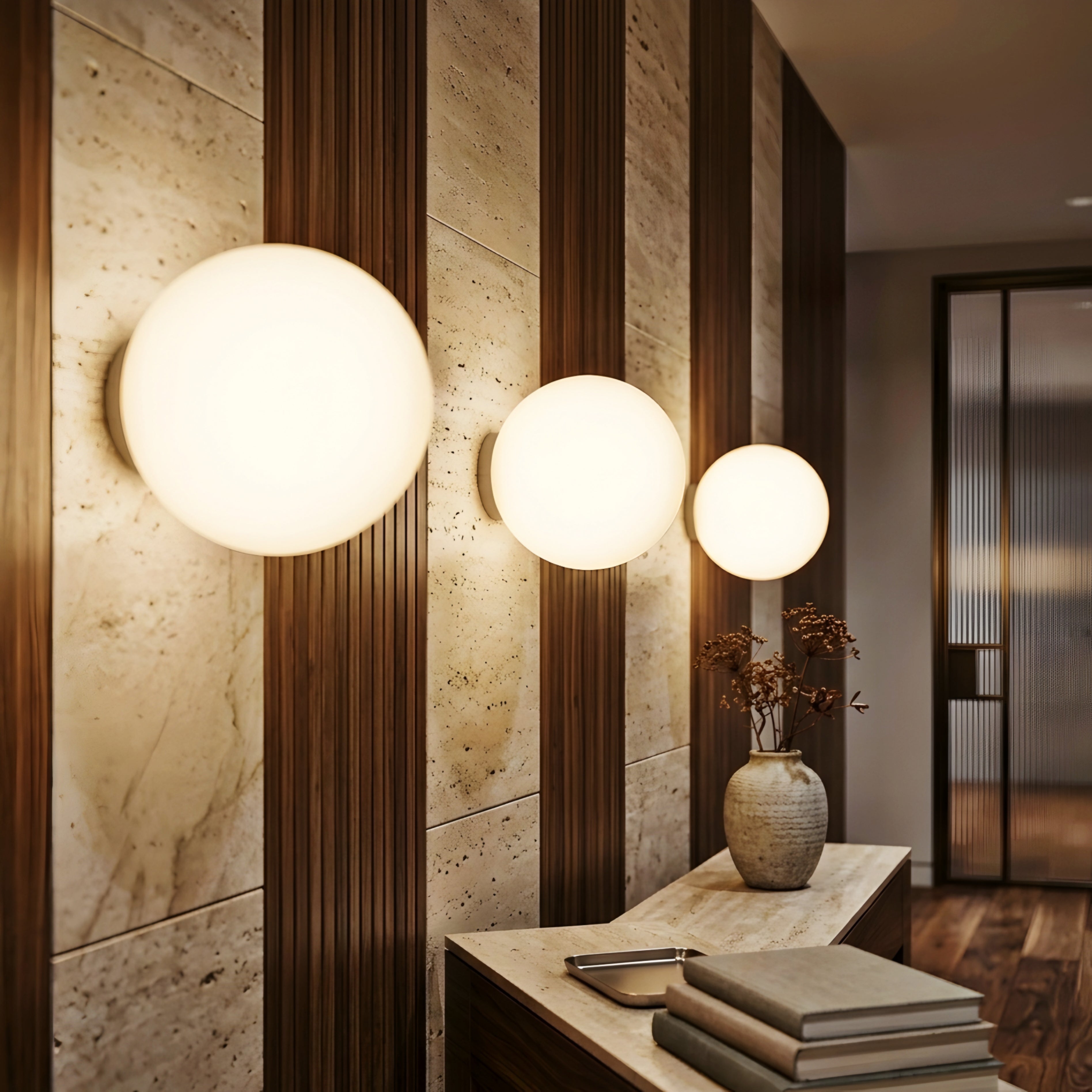 Lumina Sphere Ceiling Light – Flush Mount Modern Globe Fixture Hallway Bedroom Living Room