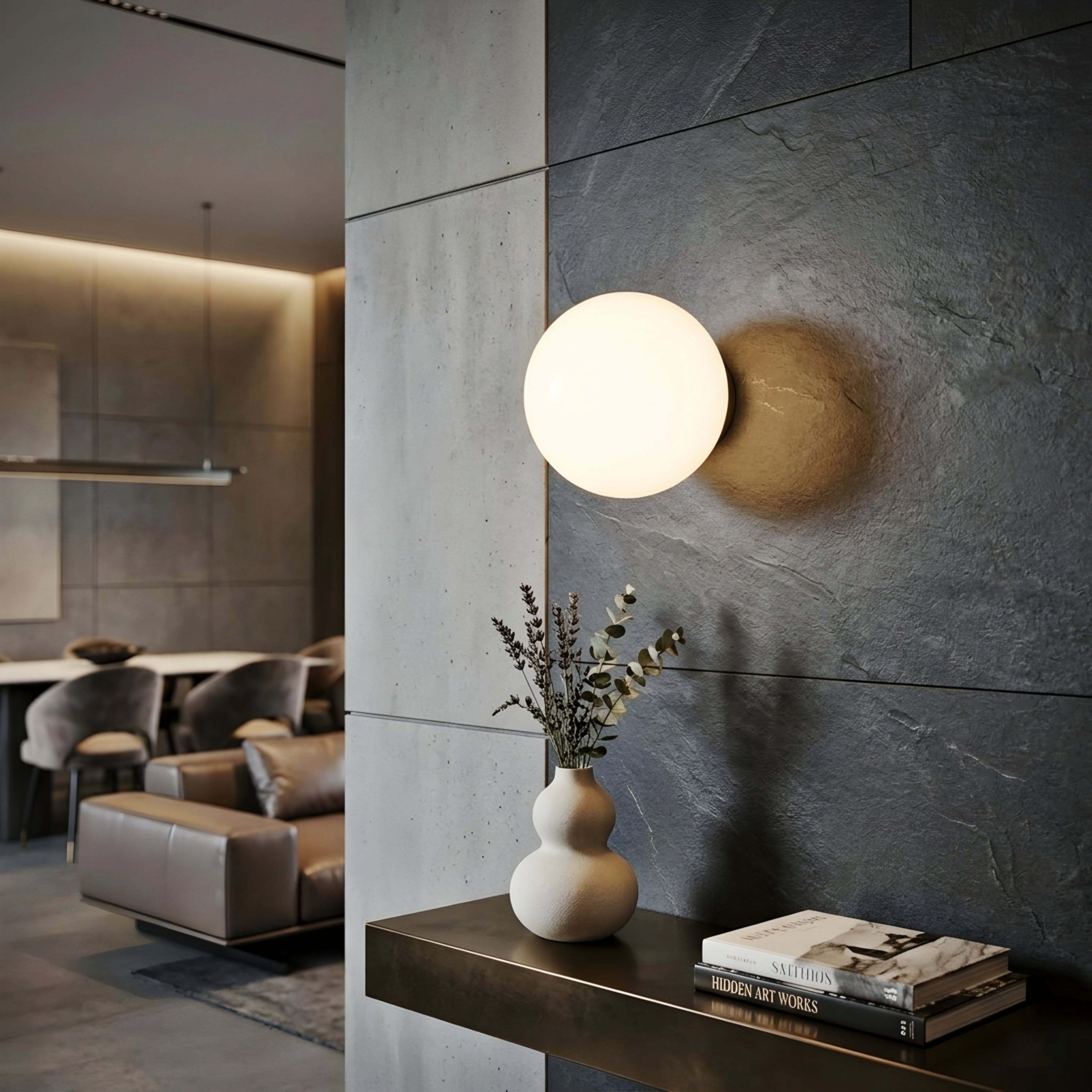 Lumina Sphere Ceiling Light – Flush Mount Modern Globe Fixture Hallway Bedroom Living Room