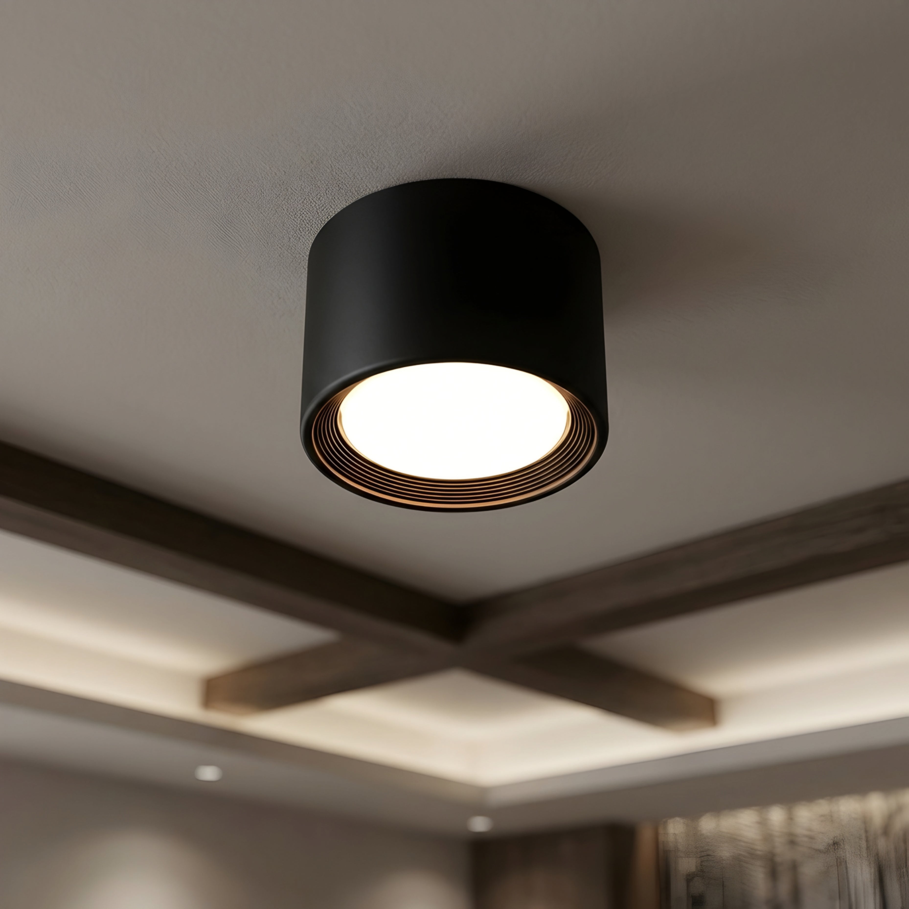 Luxora Cylinder Ceiling Light – Surface Mount Downlight Modern Black Flush Mount Ceiling Fixture