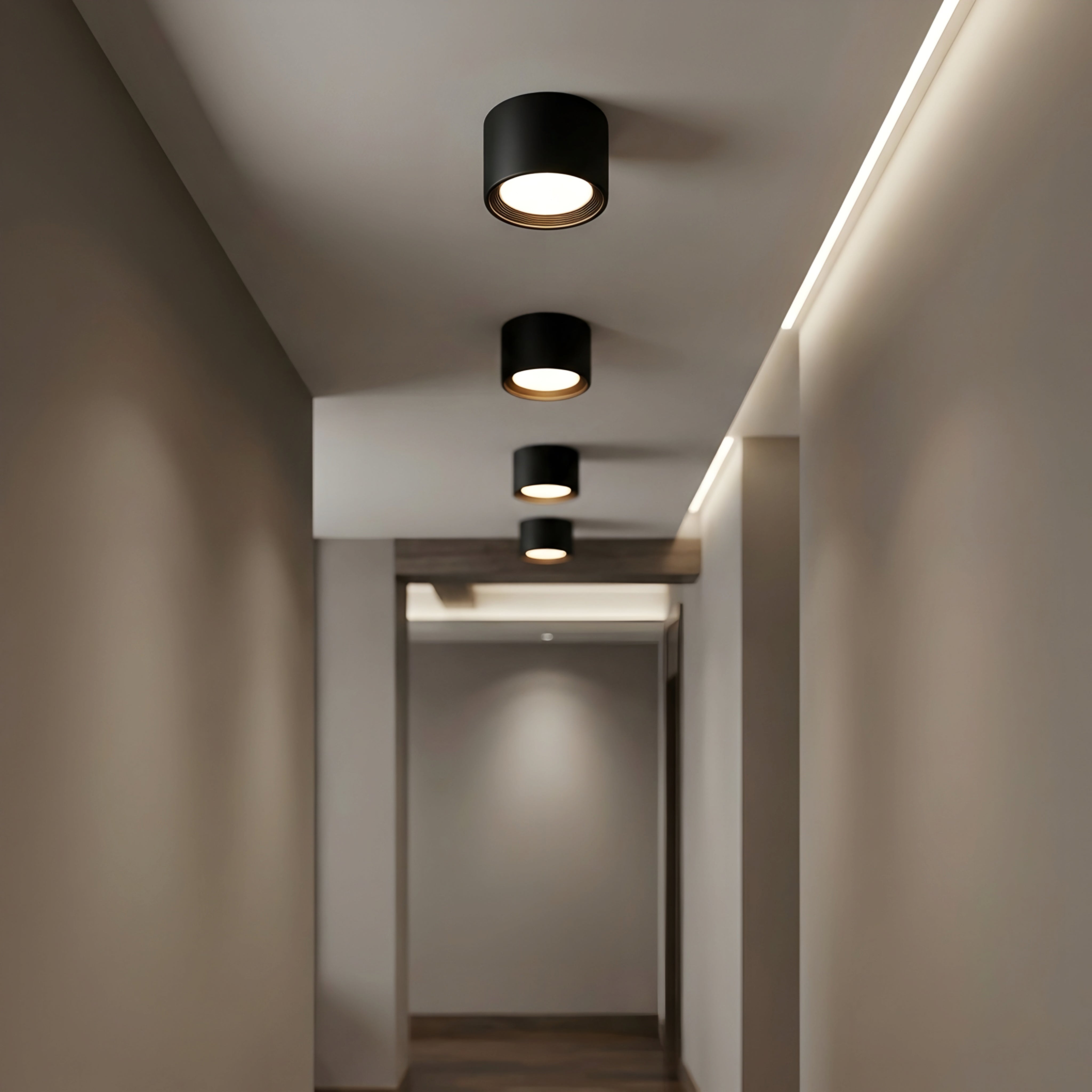 Luxora Cylinder Ceiling Light – Surface Mount Downlight Modern Black Flush Mount Ceiling Fixture