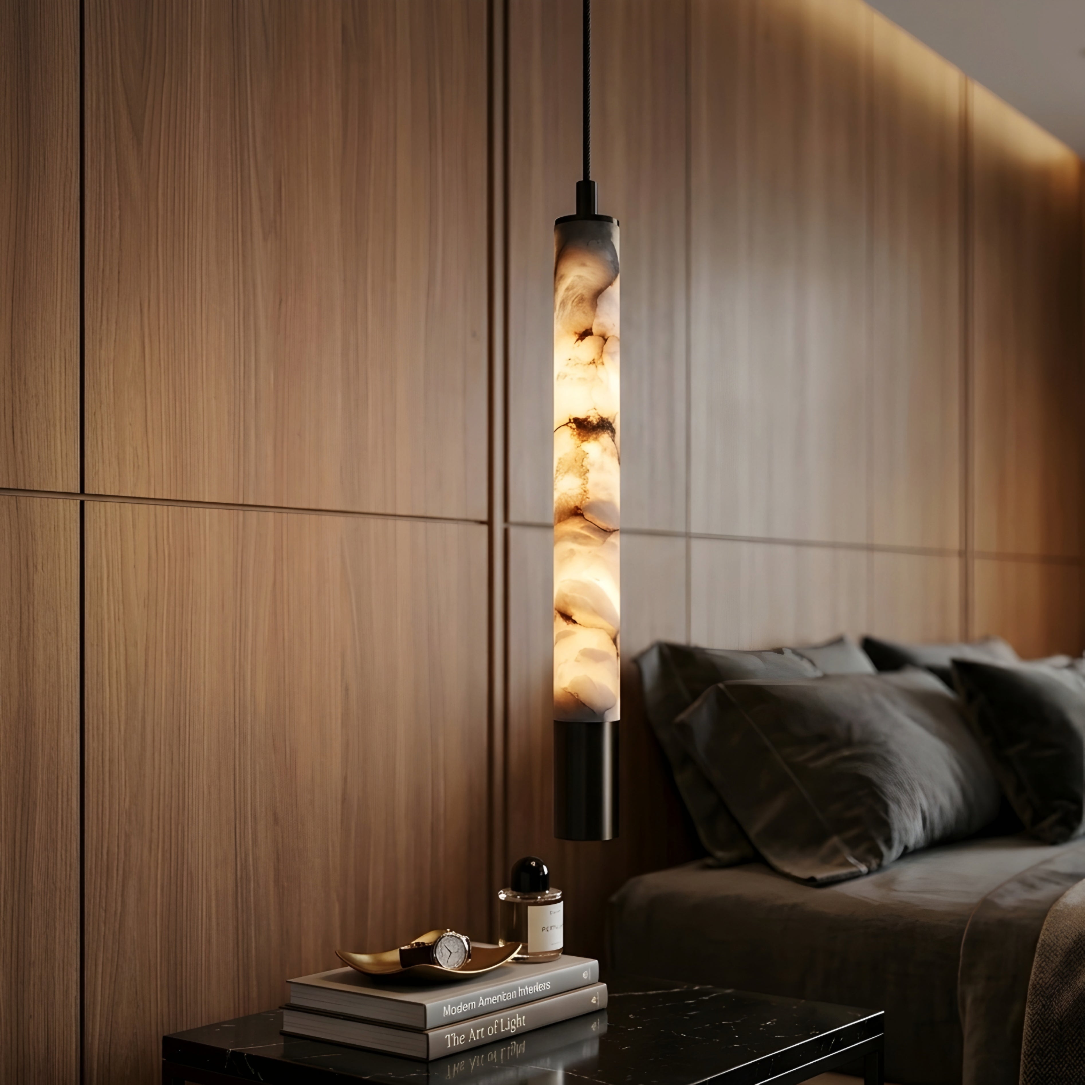 Luminara Cylinder Pendant Light – Marble Pendant Lighting Modern Decorative Ceiling Light Kitchen Island