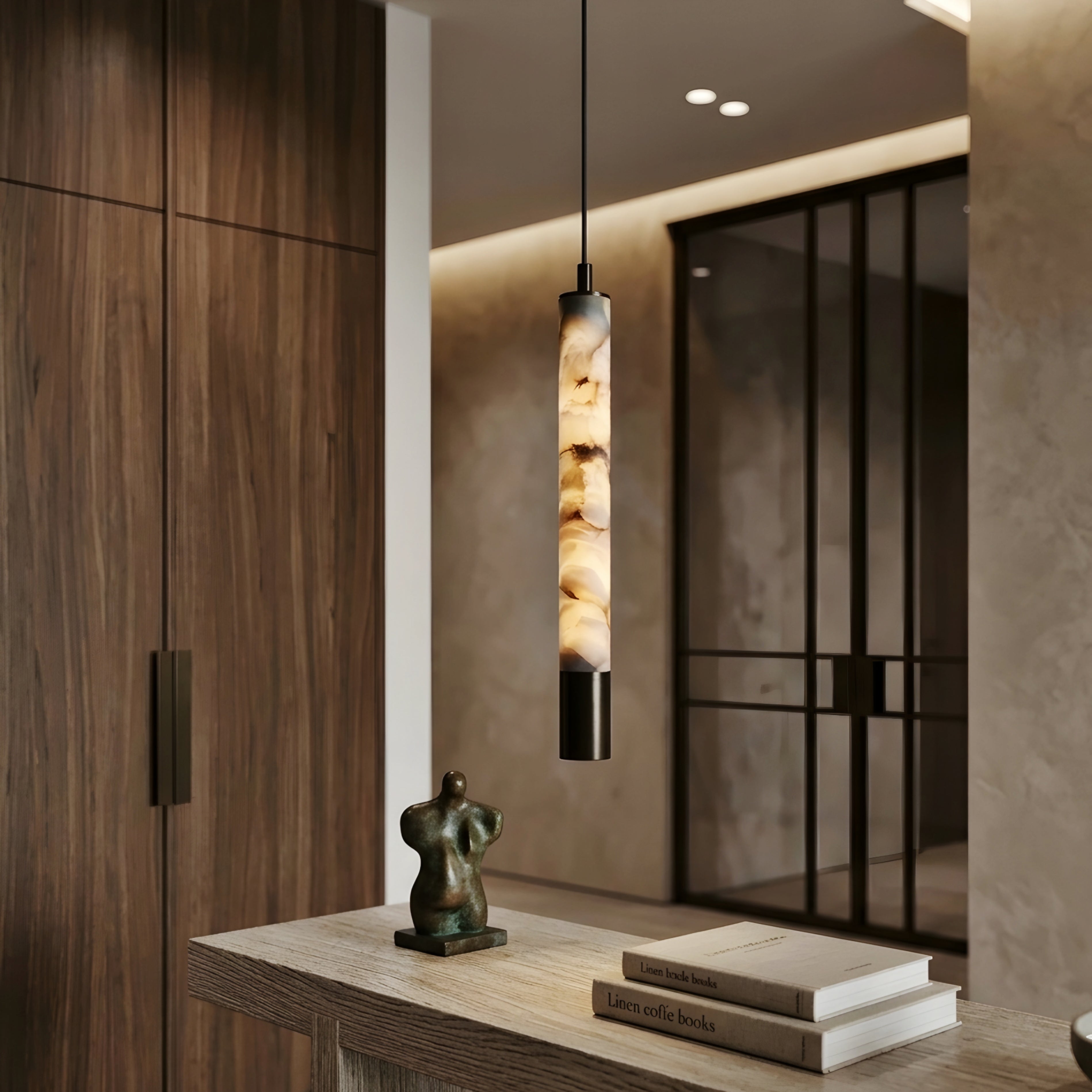 Luminara Cylinder Pendant Light – Marble Pendant Lighting Modern Decorative Ceiling Light Kitchen Island