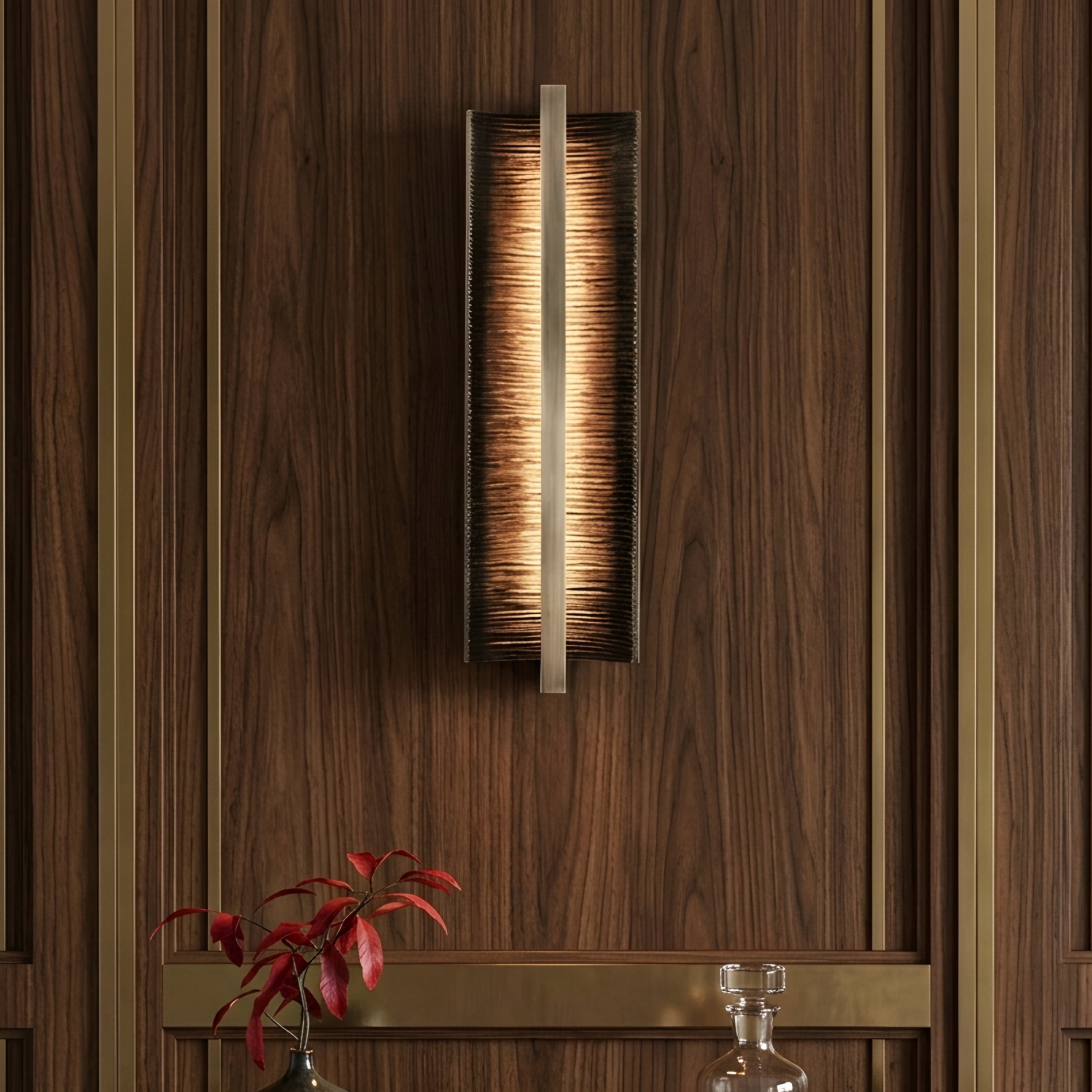 Vika Wall LampLumis Ridge Wall Sconce – Textured Metal Indoor Decorative Lighting Modern Vertical Design
