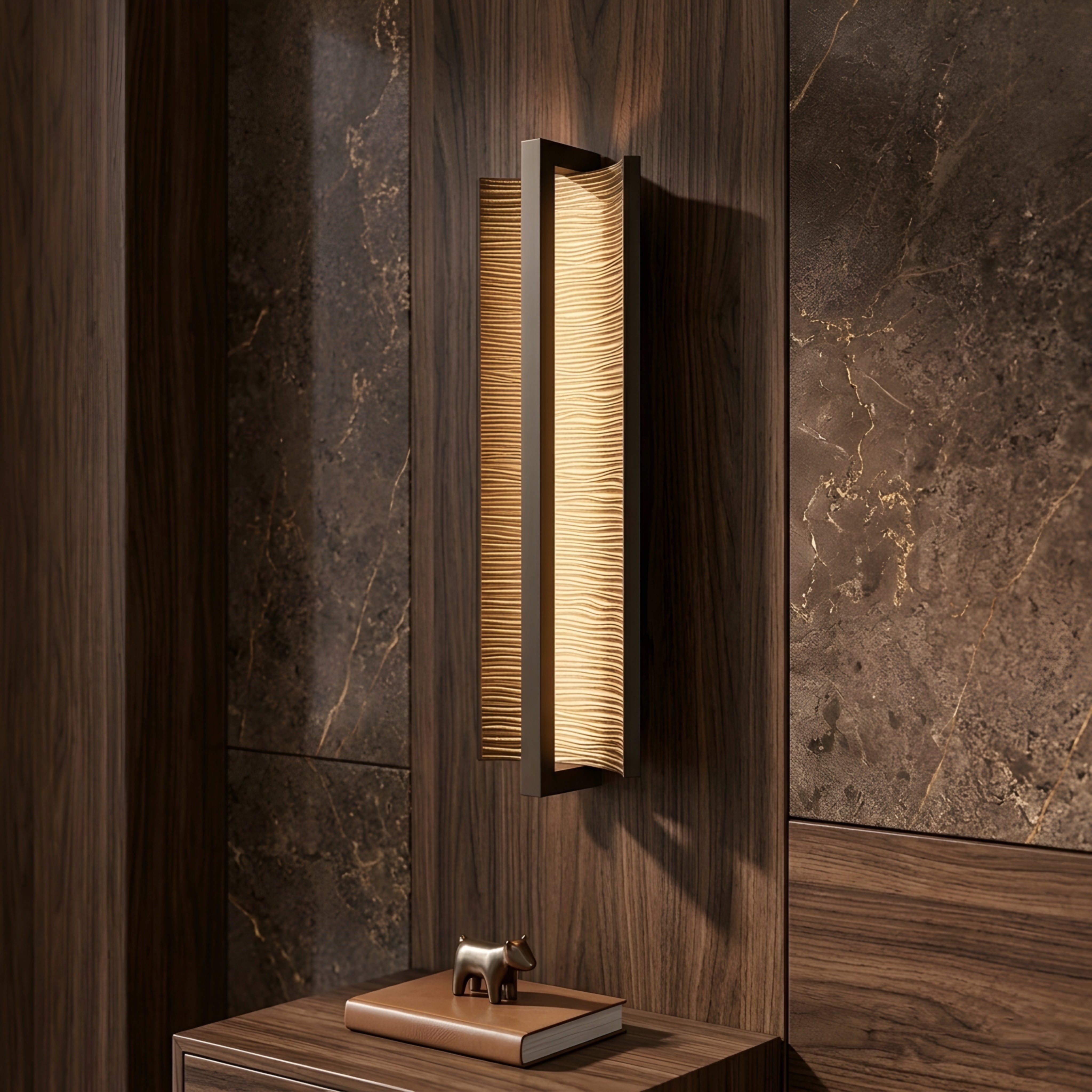 Vika Wall LampLumis Ridge Wall Sconce – Textured Metal Indoor Decorative Lighting Modern Vertical Design