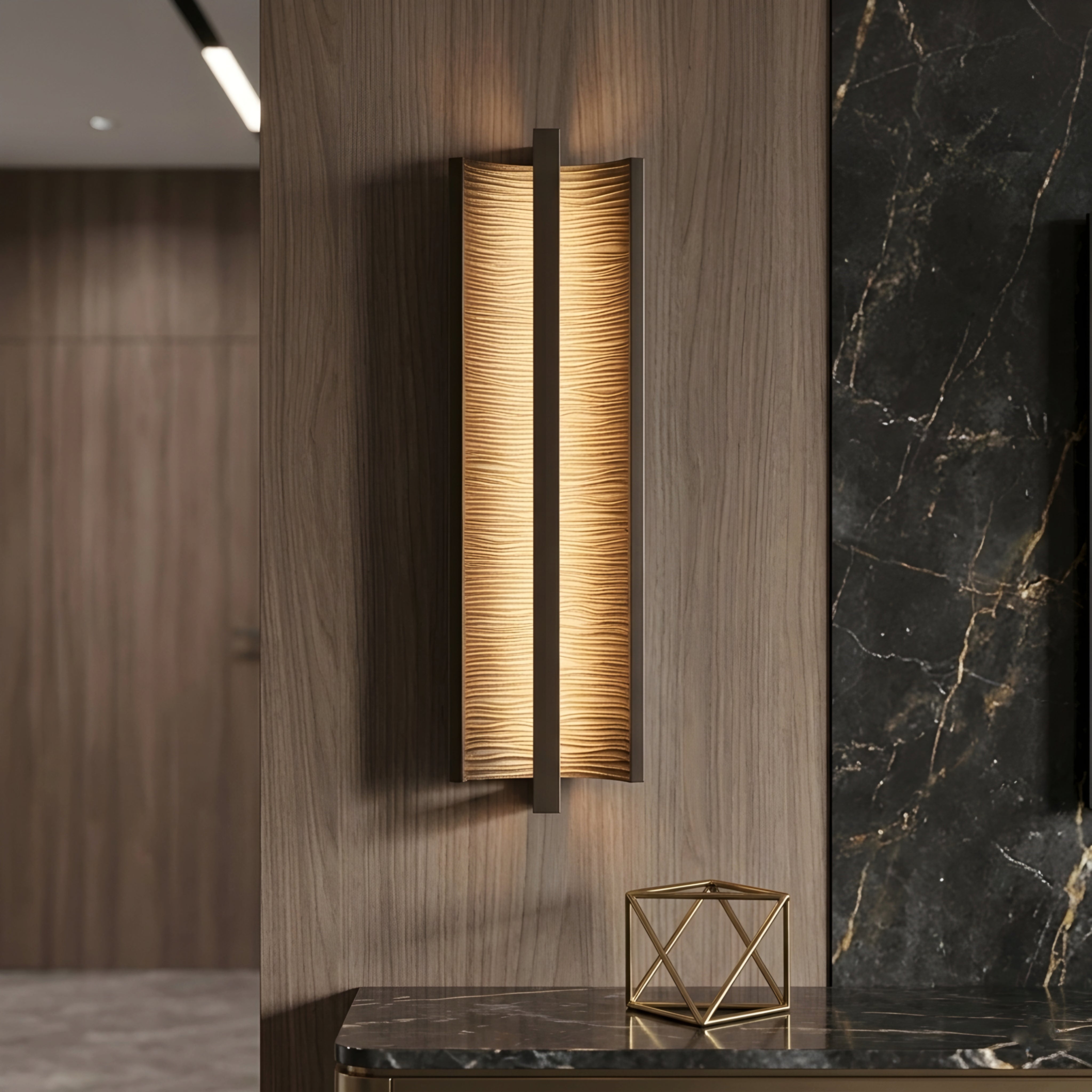 Vika Wall LampLumis Ridge Wall Sconce – Textured Metal Indoor Decorative Lighting Modern Vertical Design