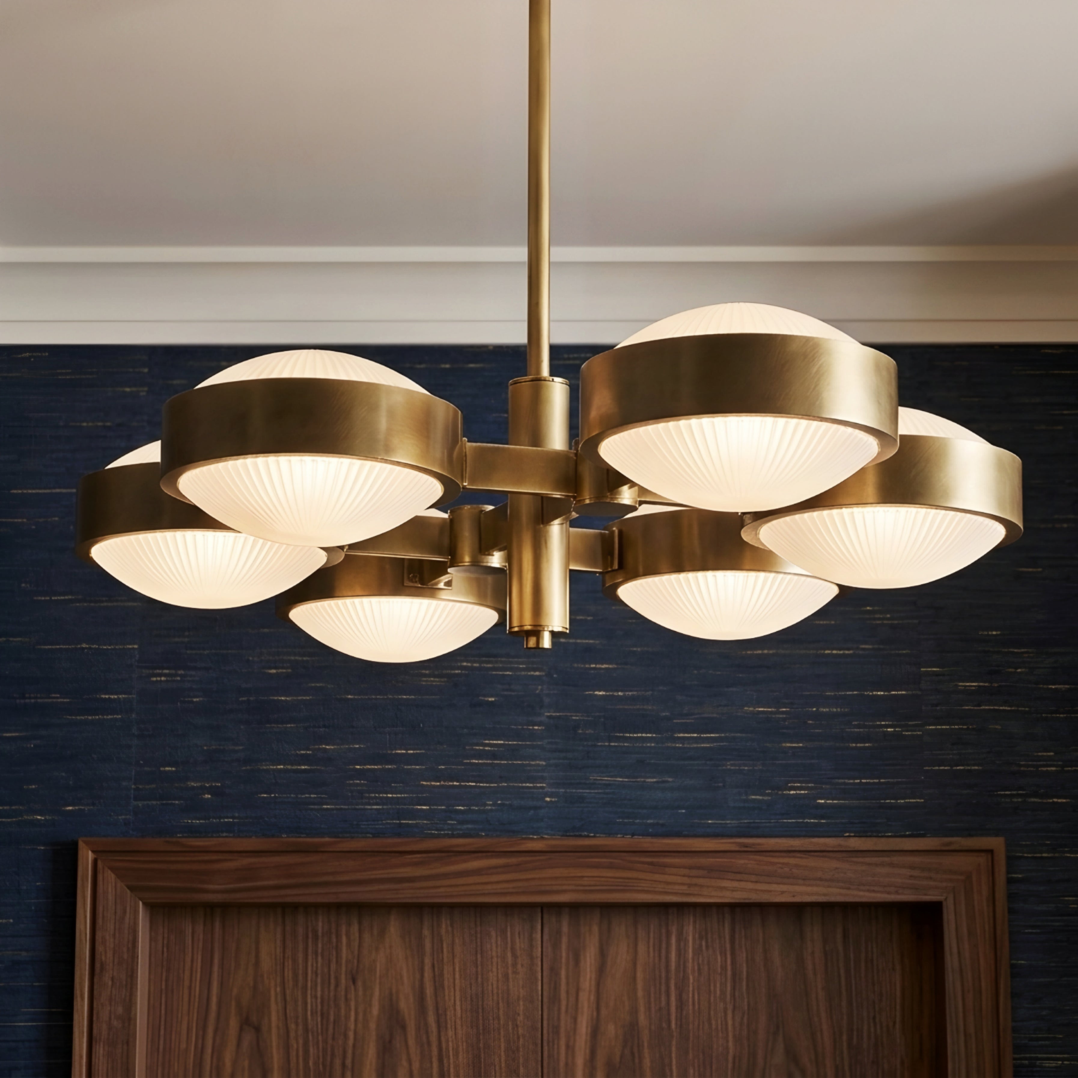 Aurelius Mid-Century Chandelier – Brass Ceiling Light Fixture Multi-Arm Dining Room Living Room Decorative Lighting