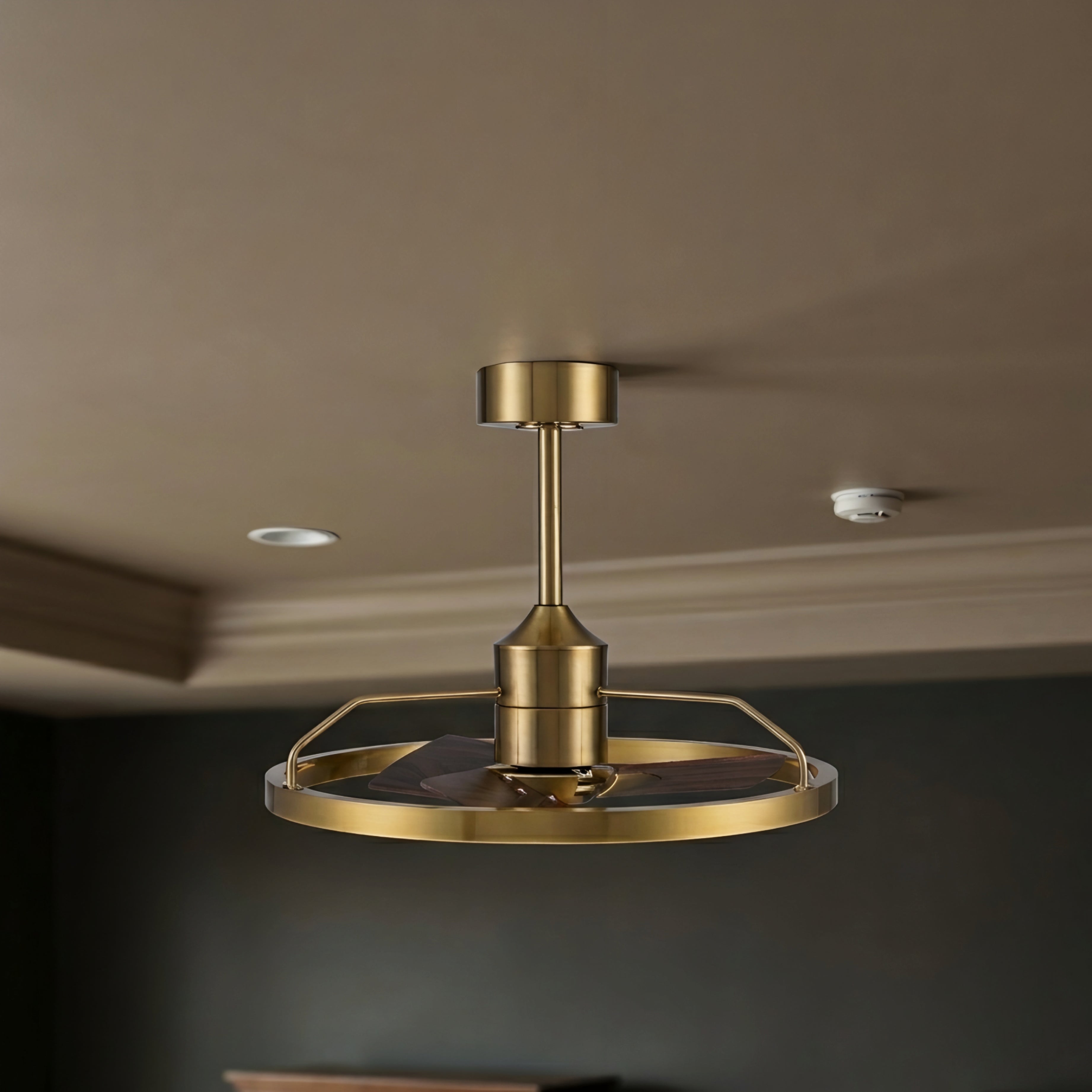 Vortex – Ceiling Fan LED Light Combo Modern Black Wood Blade Remote Control Decorative Lighting