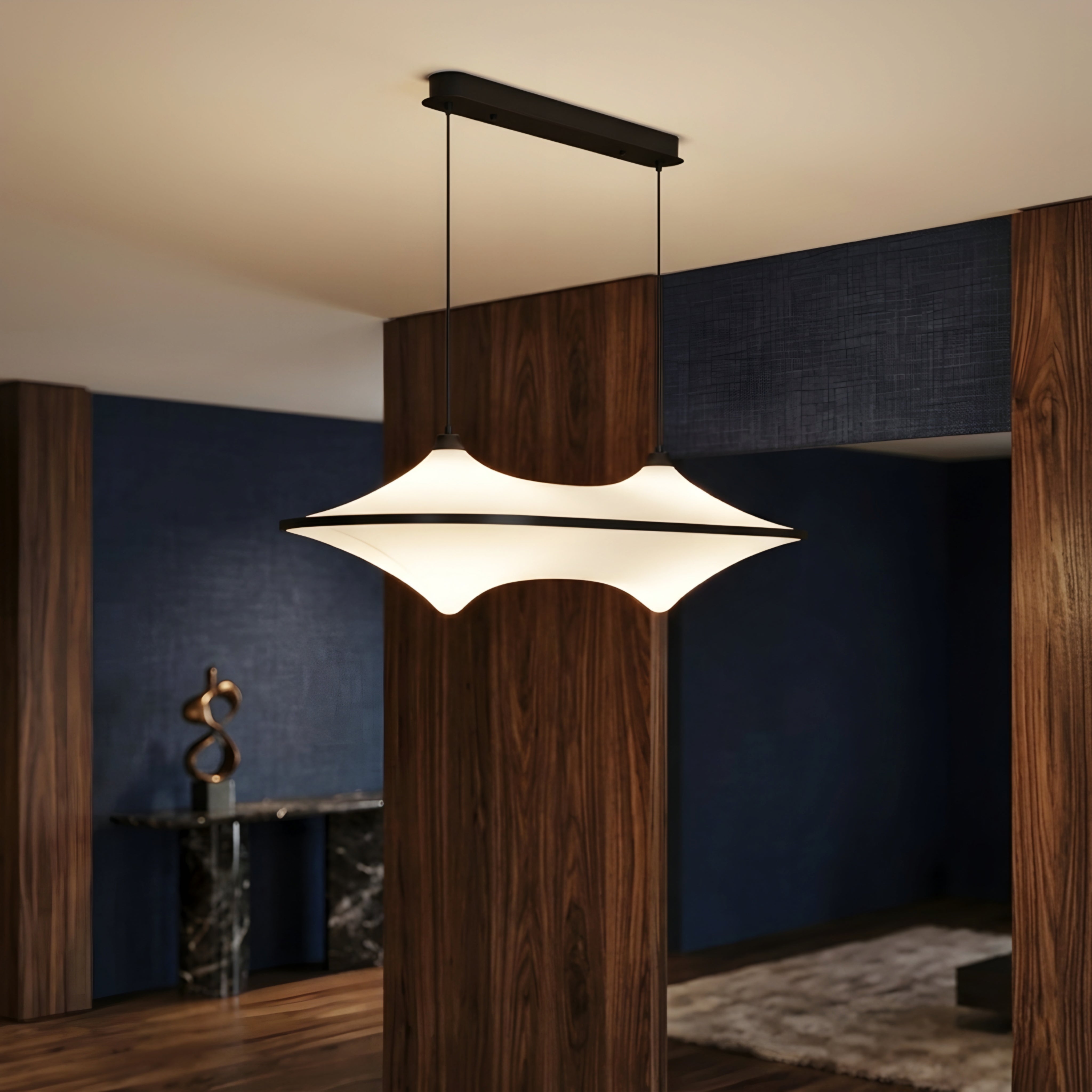 Vespera – LED Pendant Light Modern Dining Room Ceiling Decorative Lighting Black Acrylic Chandelier