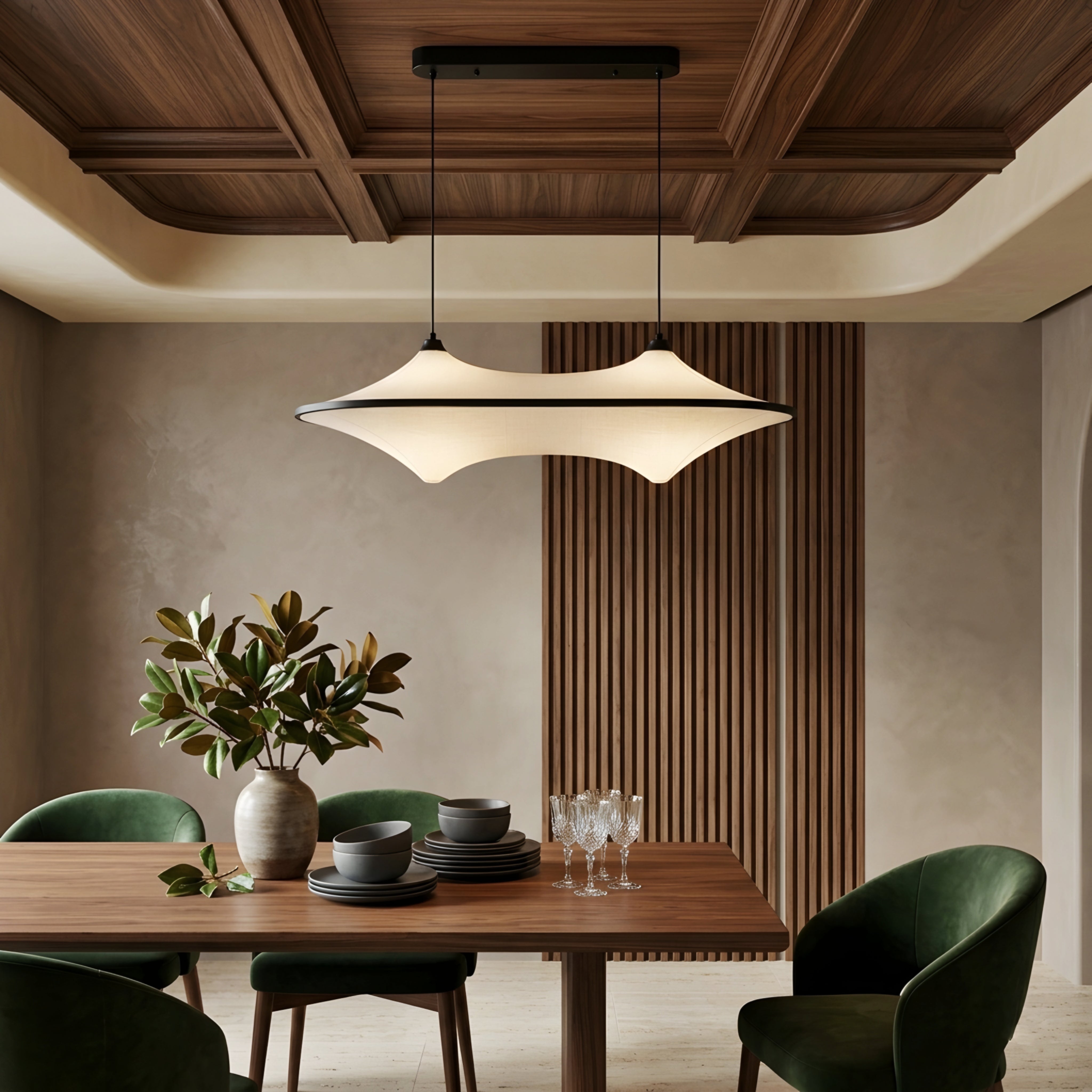 Vespera – LED Pendant Light Modern Dining Room Ceiling Decorative Lighting Black Acrylic Chandelier