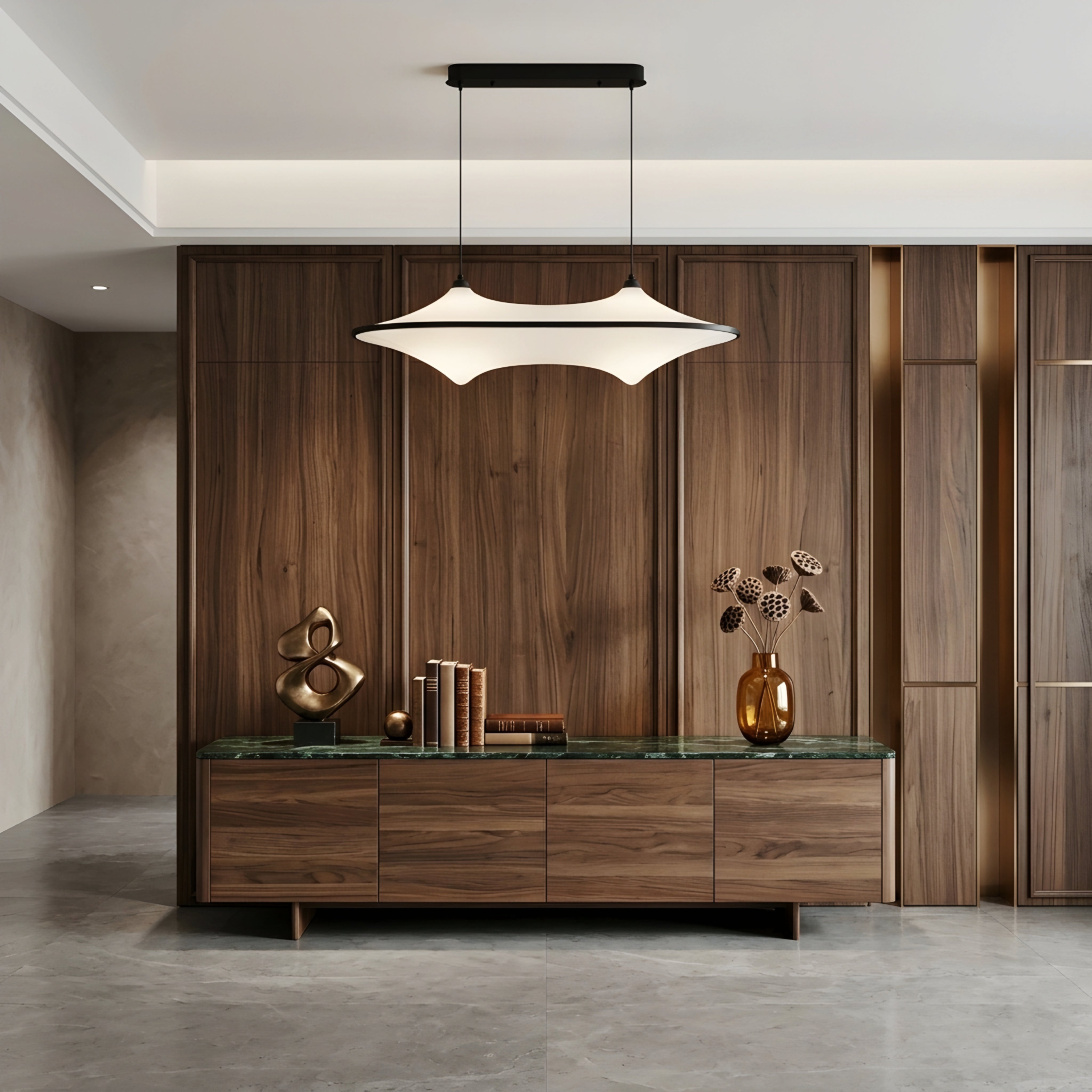 Vespera – LED Pendant Light Modern Dining Room Ceiling Decorative Lighting Black Acrylic Chandelier