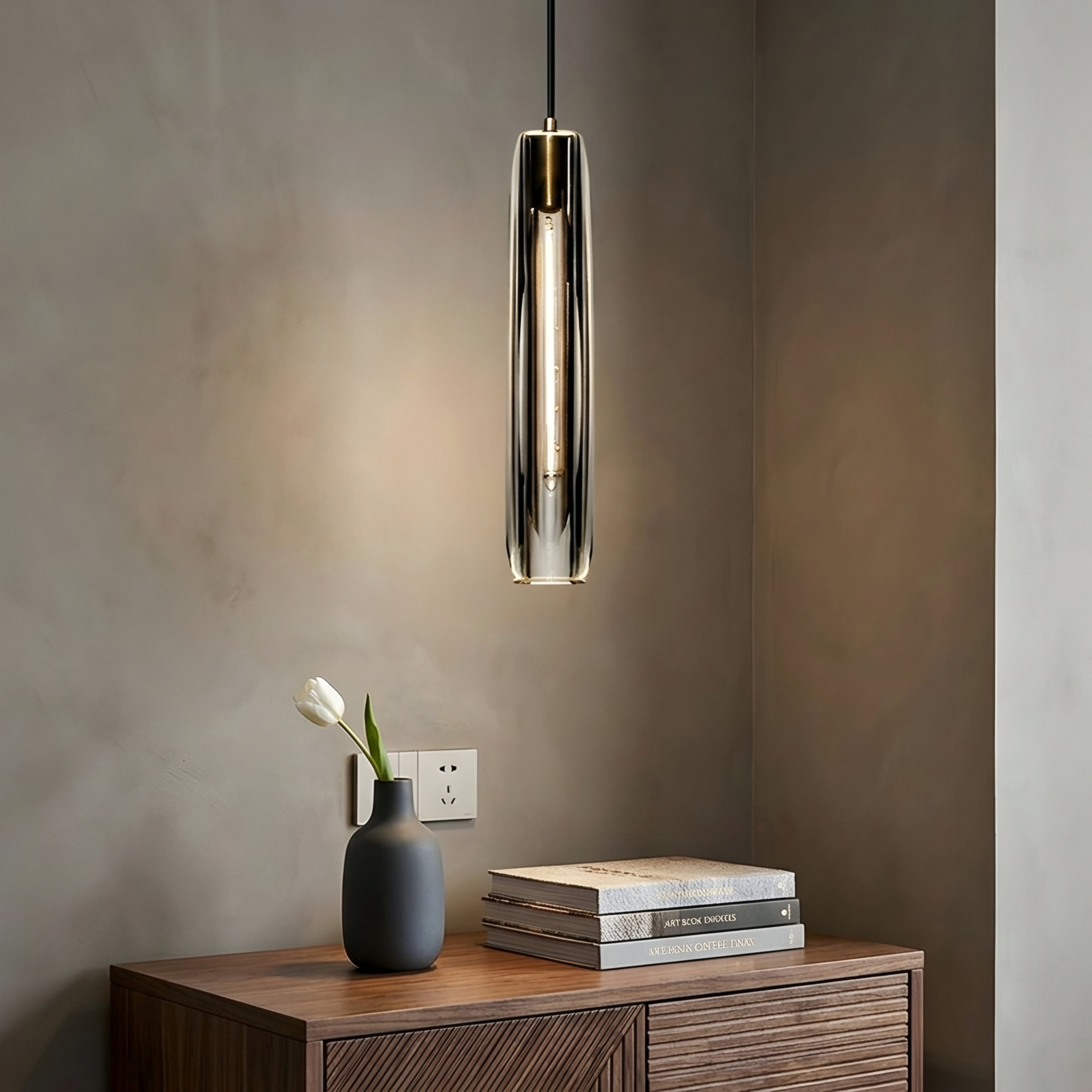 Cylara Pendant Light – Kitchen Island Chandelier Smoked Glass Brass Decorative Lighting Modern