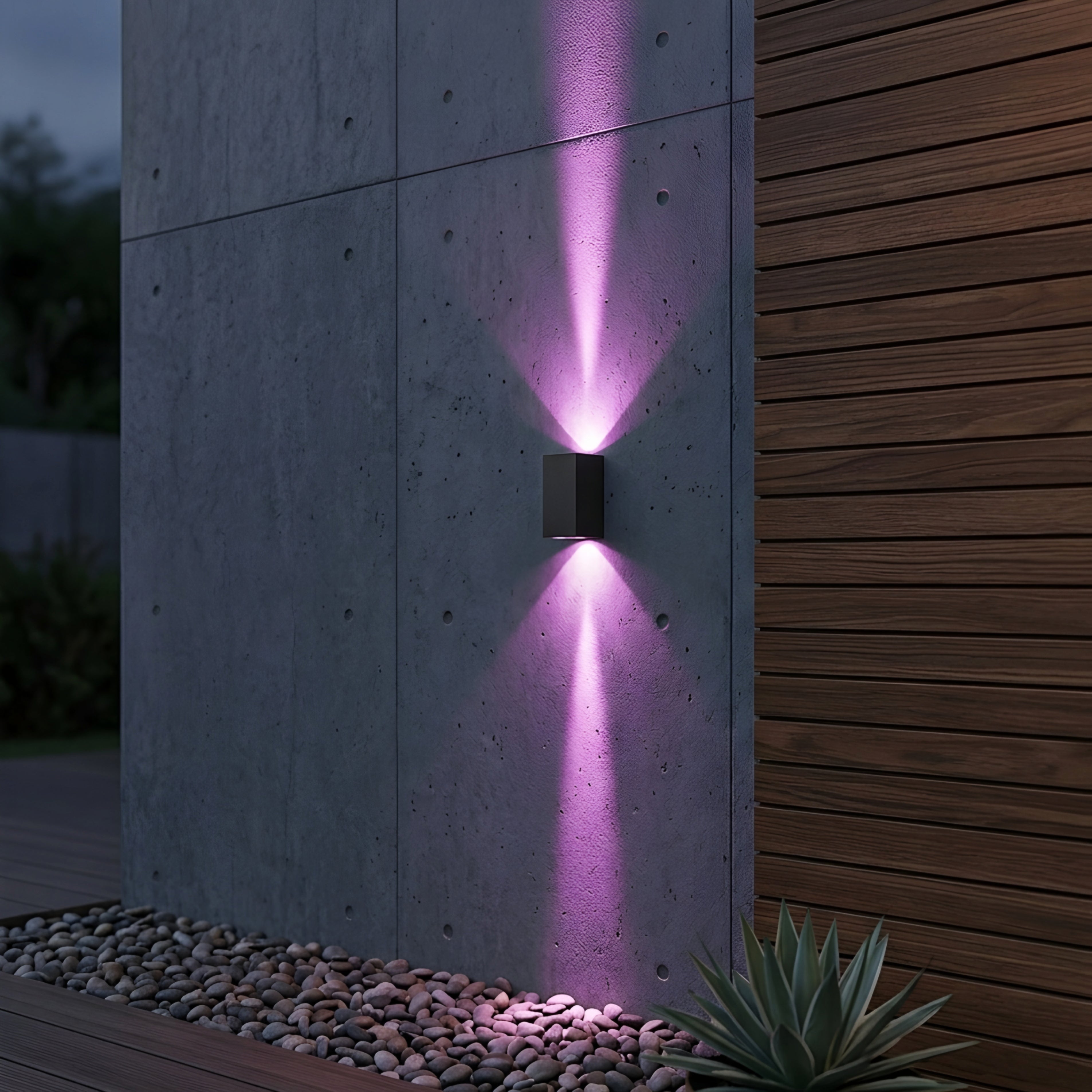 Strato Block Wall Sconce – Modern Black Outdoor Indoor LED Up Down Light Fixture Decorative Lighting