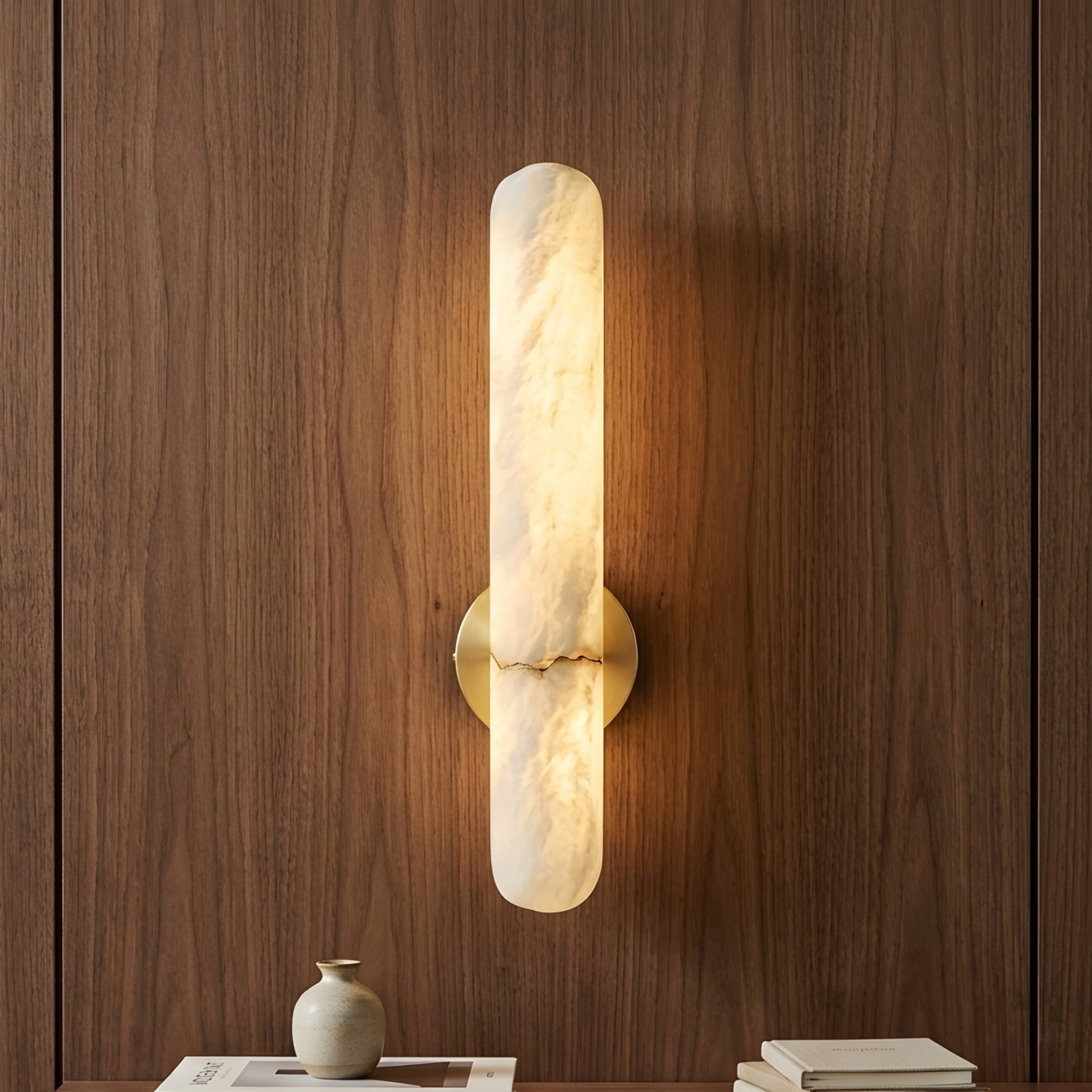 Valtora Marble Wall Sconce – Modern LED Cylinder Decorative Lighting Bedroom Living Room Bathroom