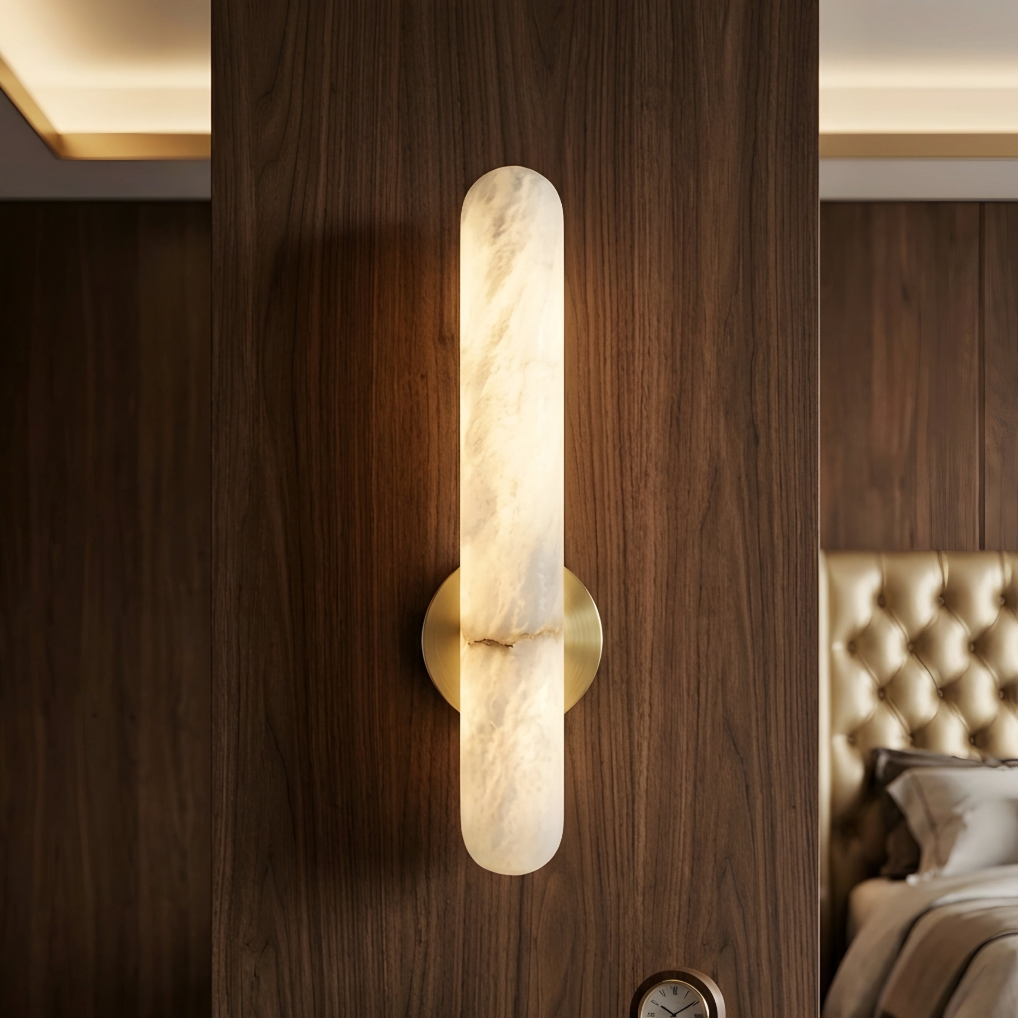 Valtora Marble Wall Sconce – Modern LED Cylinder Decorative Lighting Bedroom Living Room Bathroom