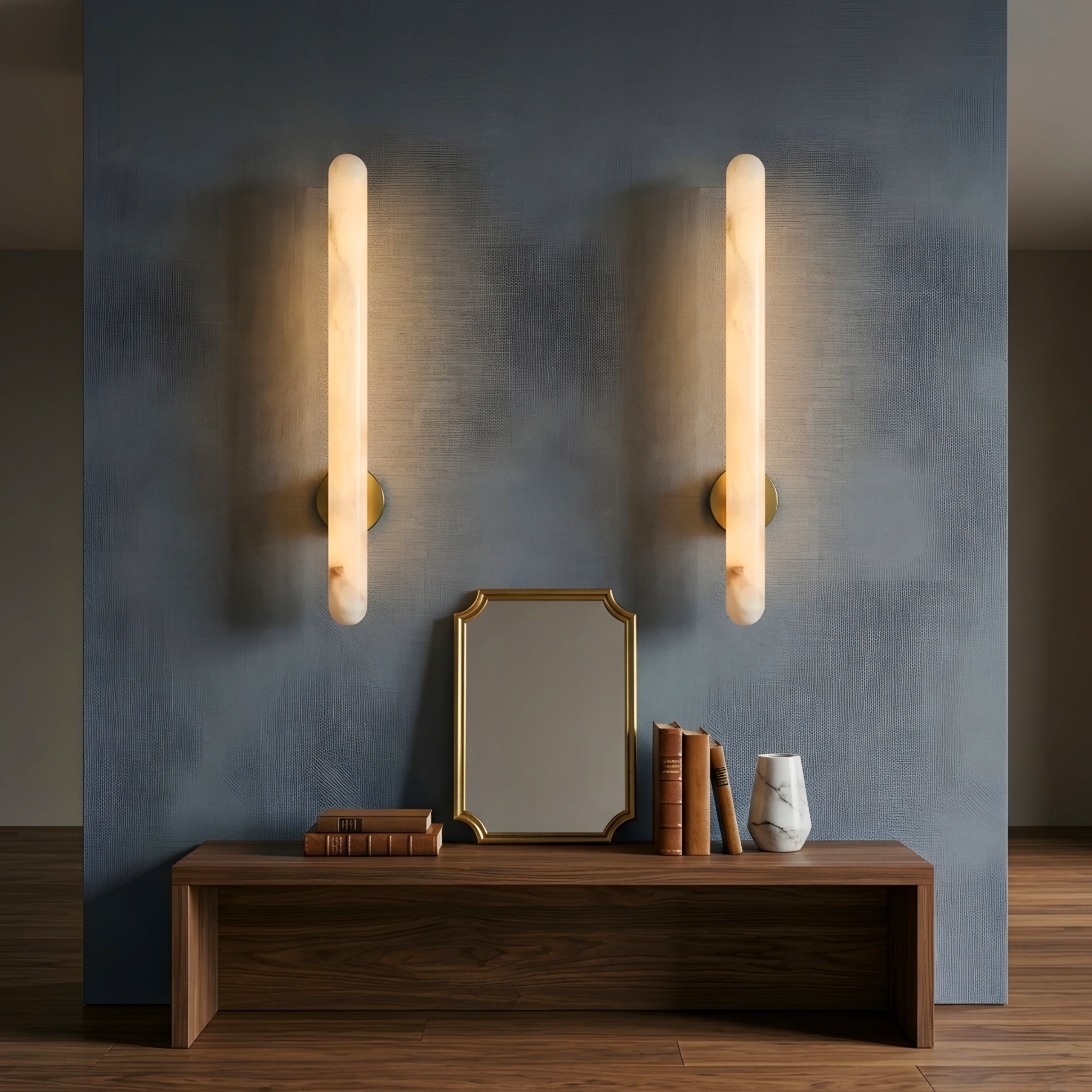 Valtora Marble Wall Sconce – Modern LED Cylinder Decorative Lighting Bedroom Living Room Bathroom