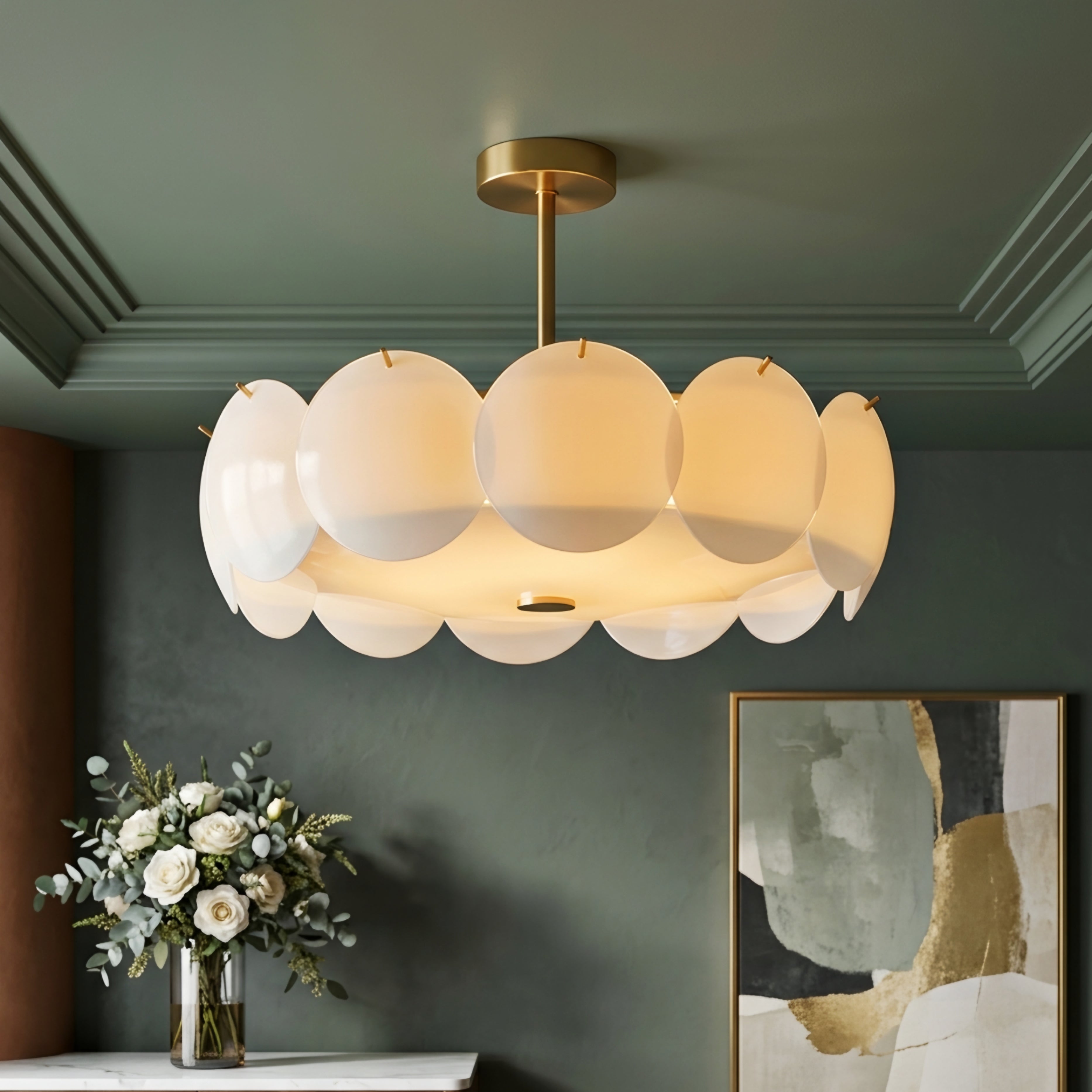 Nuvolux Cloud Pendant Light – Modern White Acrylic Ceiling Light Fixture Dining Room Bedroom Decorative Lighting