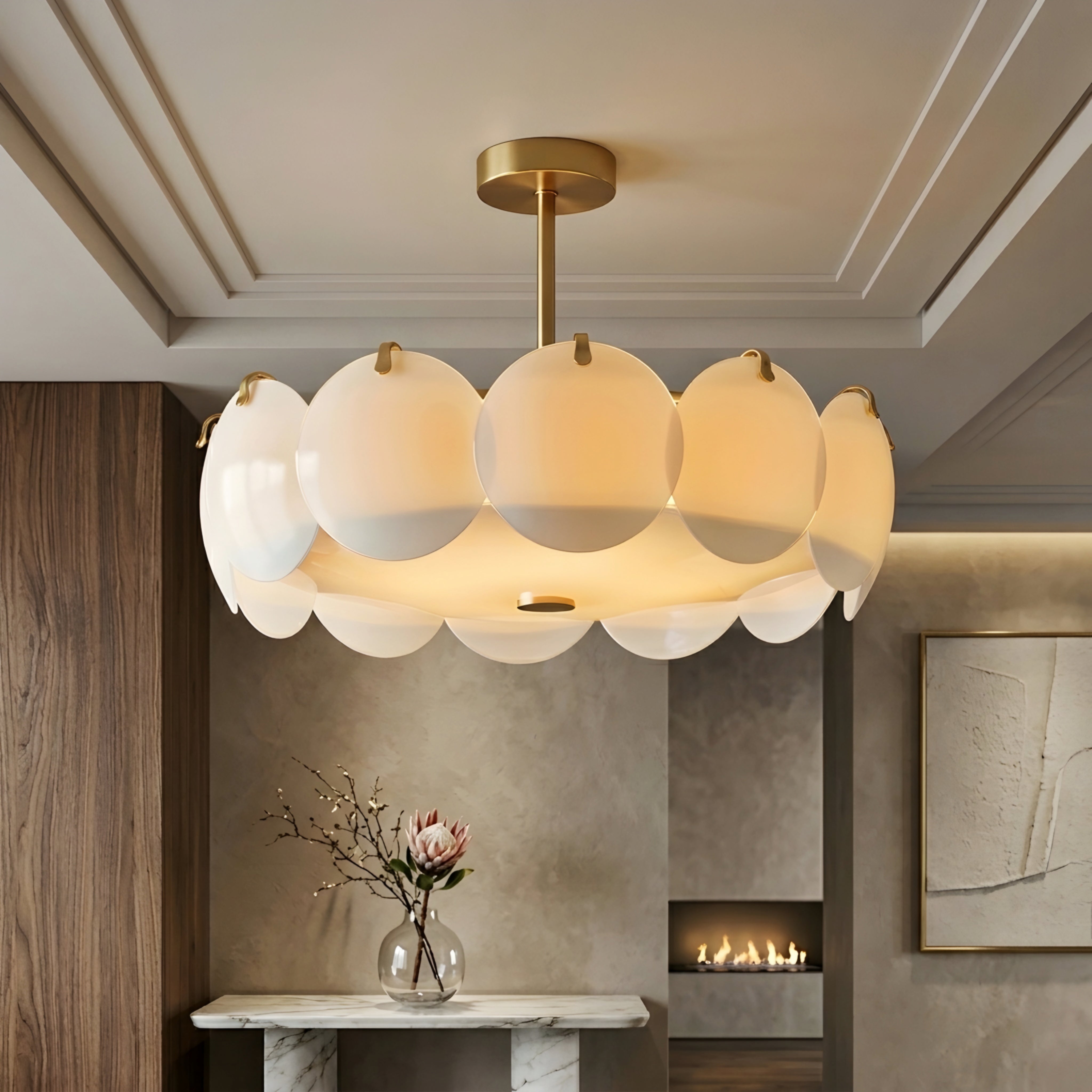 Nuvolux Cloud Pendant Light – Modern White Acrylic Ceiling Light Fixture Dining Room Bedroom Decorative Lighting