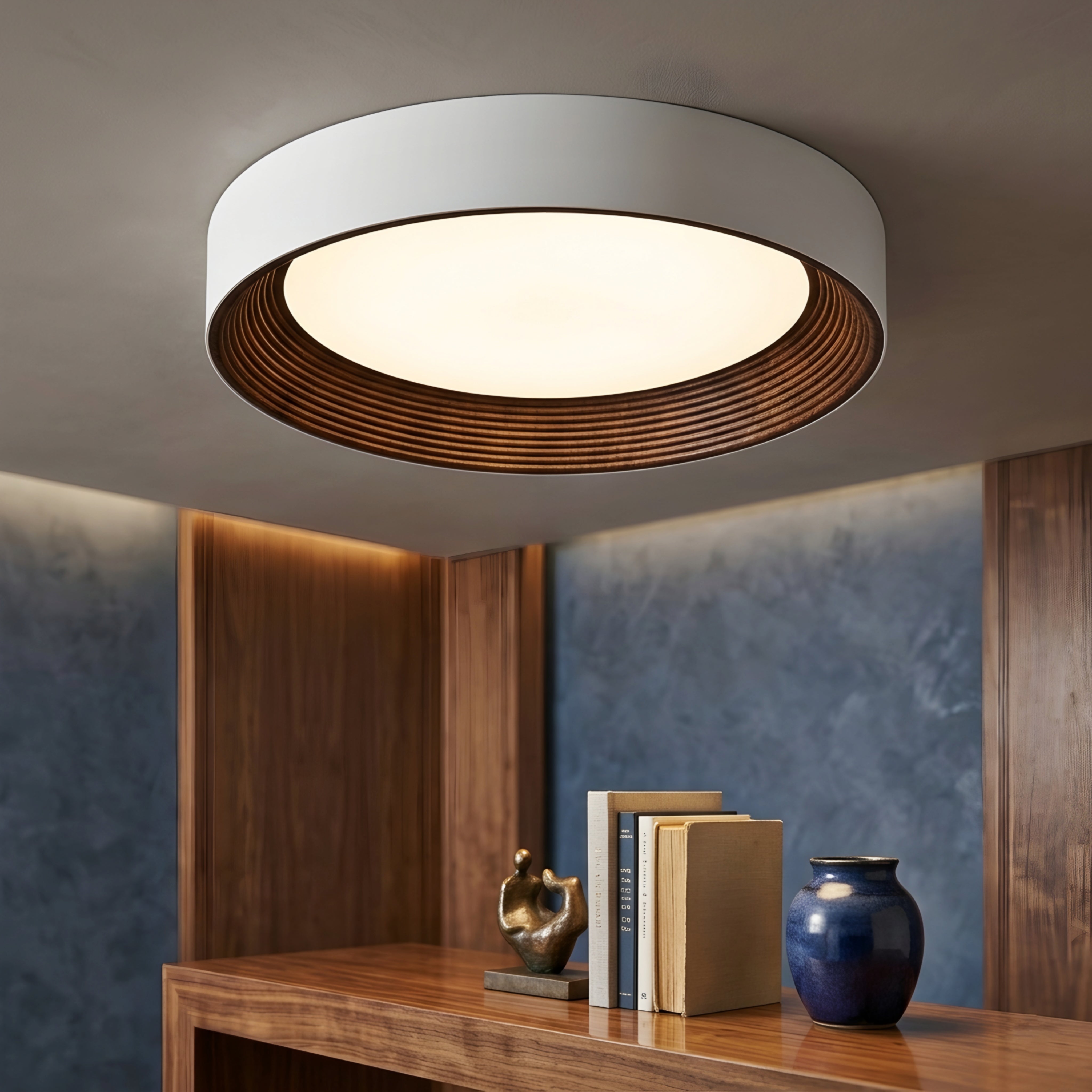 Straton Flush Mount Ceiling Light – LED Modern Round Decorative Lighting Bedroom Living Room