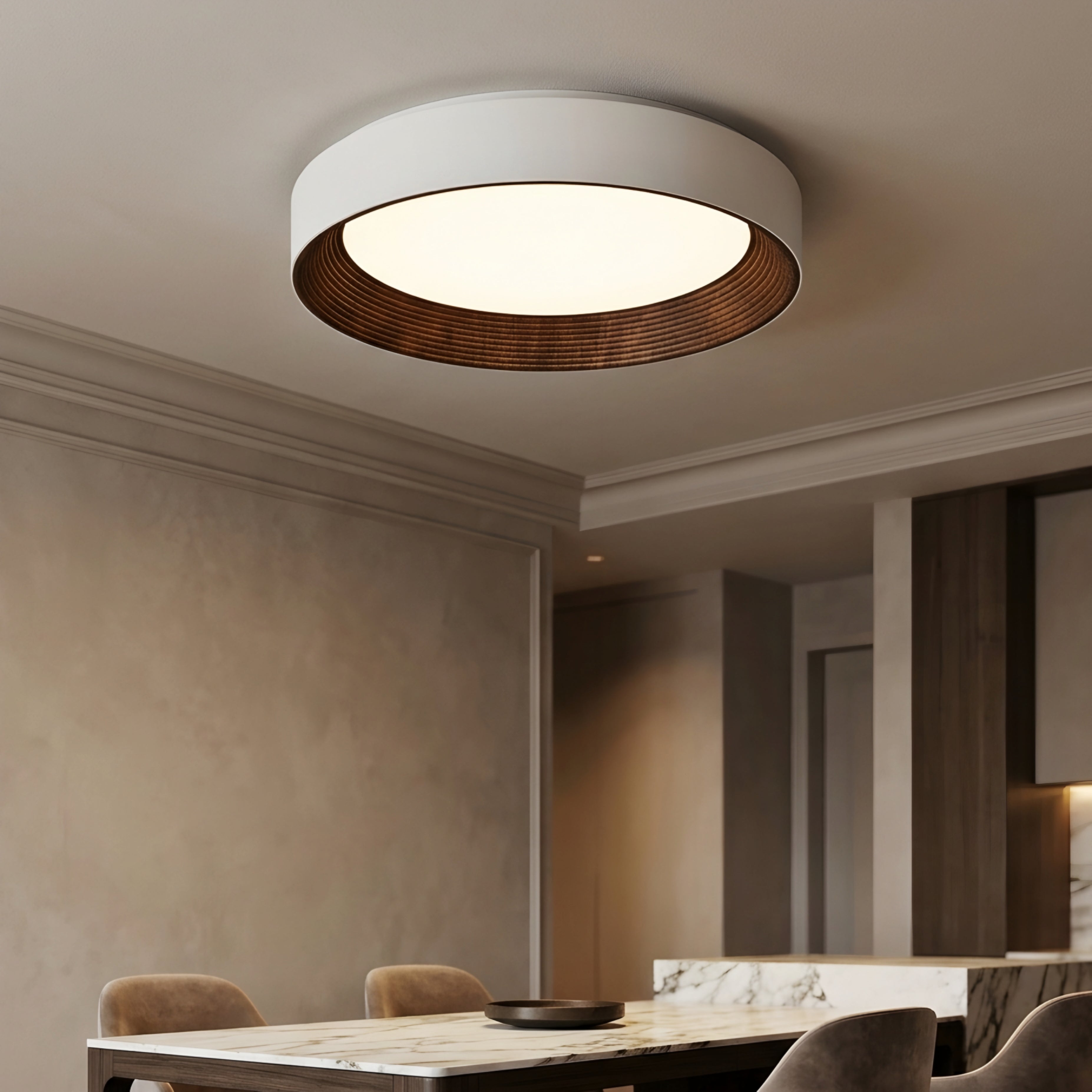 Straton Flush Mount Ceiling Light – LED Modern Round Decorative Lighting Bedroom Living Room