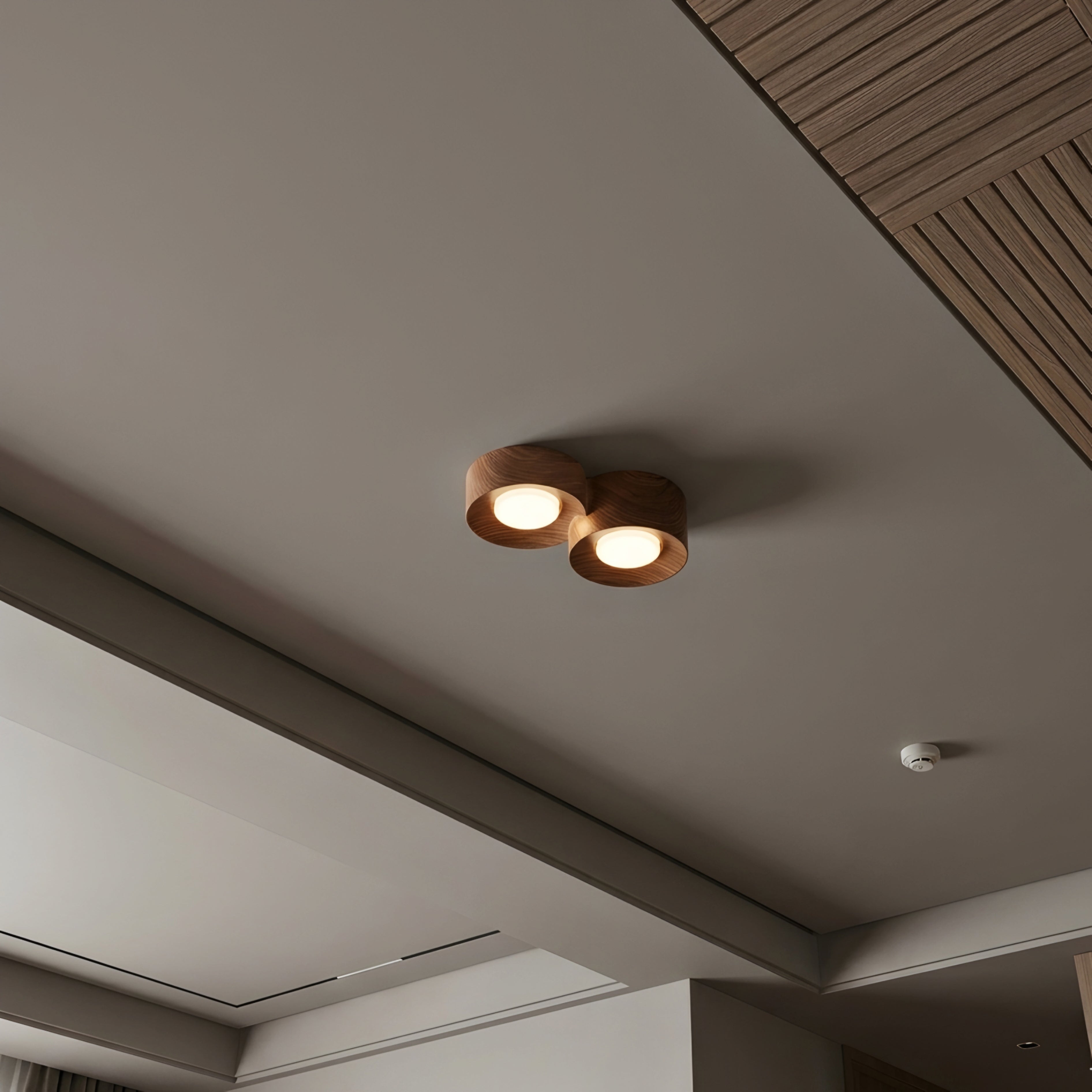 Granova Cylinder Flush Mount – Wood Ceiling Light Living Room Bedroom Modern LED Decorative Lighting