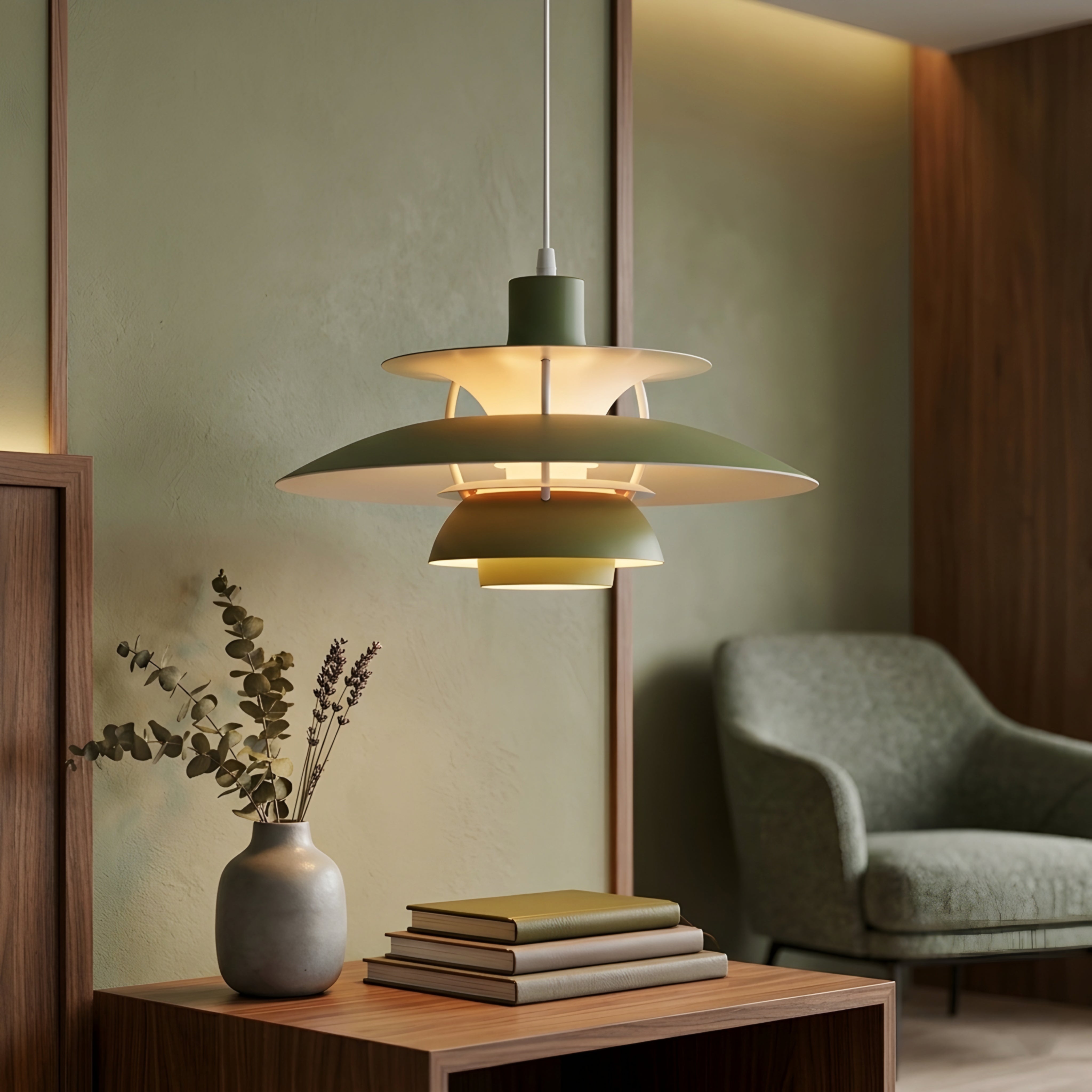 Stratova Tier Pendant Light – Modern White Metal Layered Ceiling Dining Room Kitchen Island Chandelier