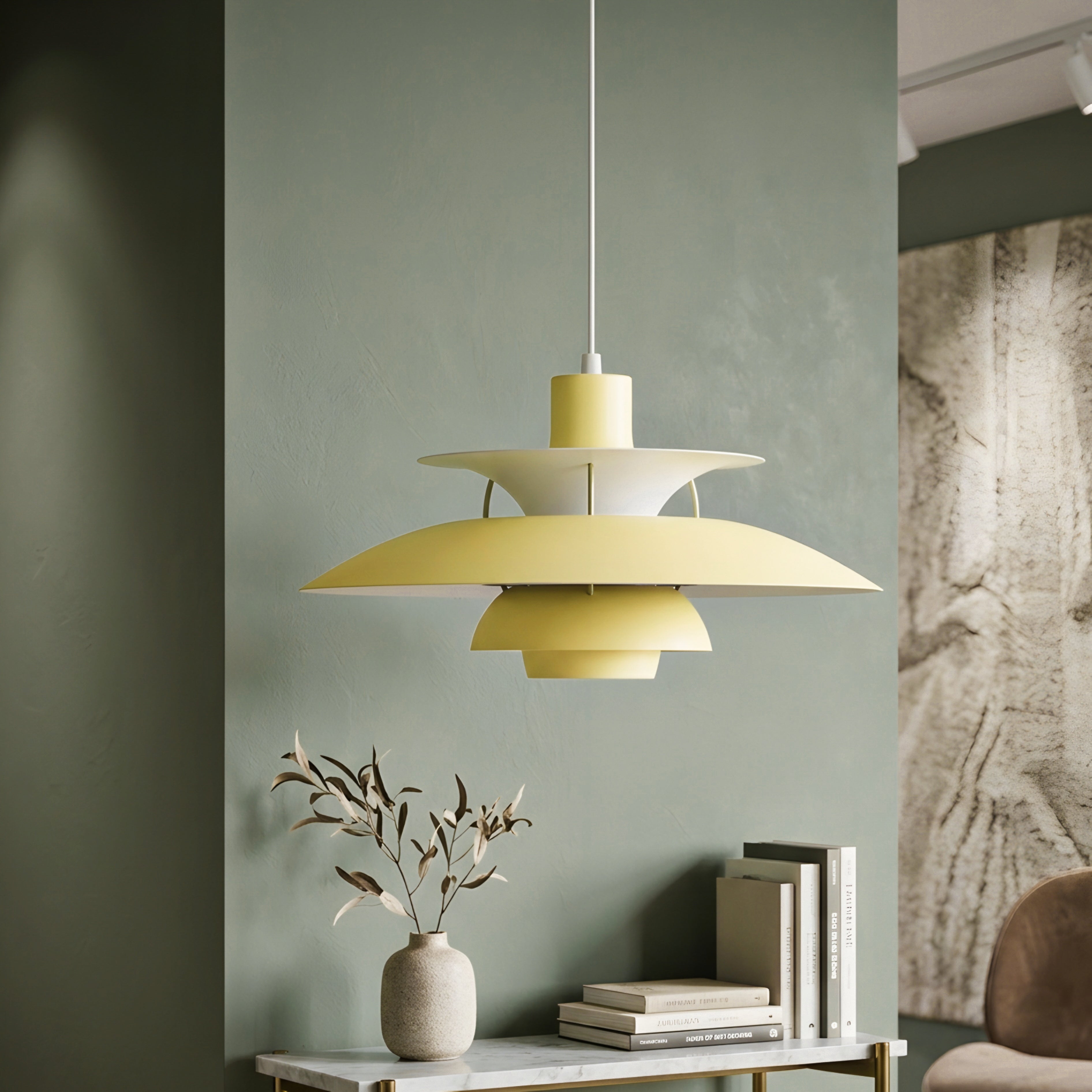 Stratova Tier Pendant Light – Modern White Metal Layered Ceiling Dining Room Kitchen Island Chandelier