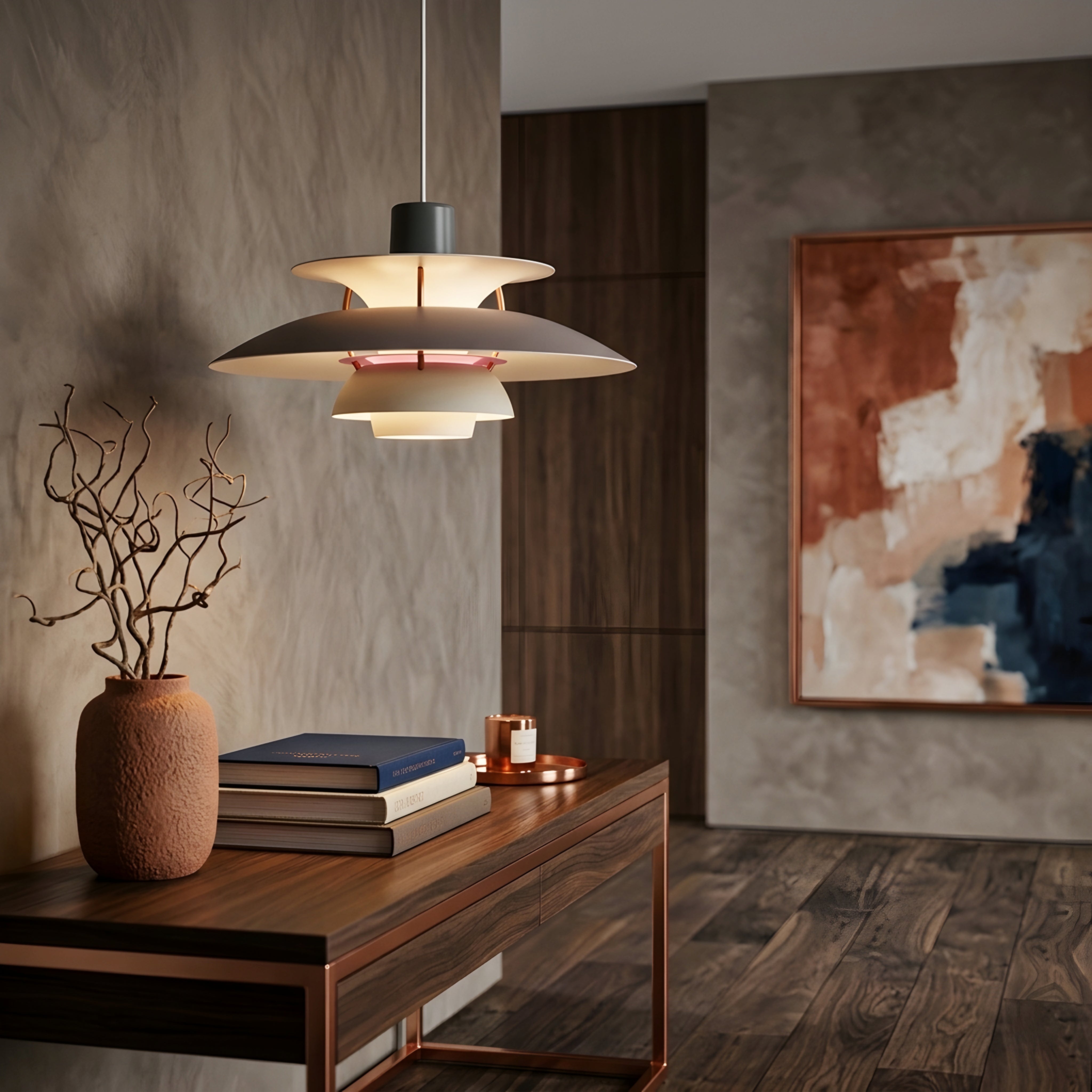 Stratova Tier Pendant Light – Modern White Metal Layered Ceiling Dining Room Kitchen Island Chandelier