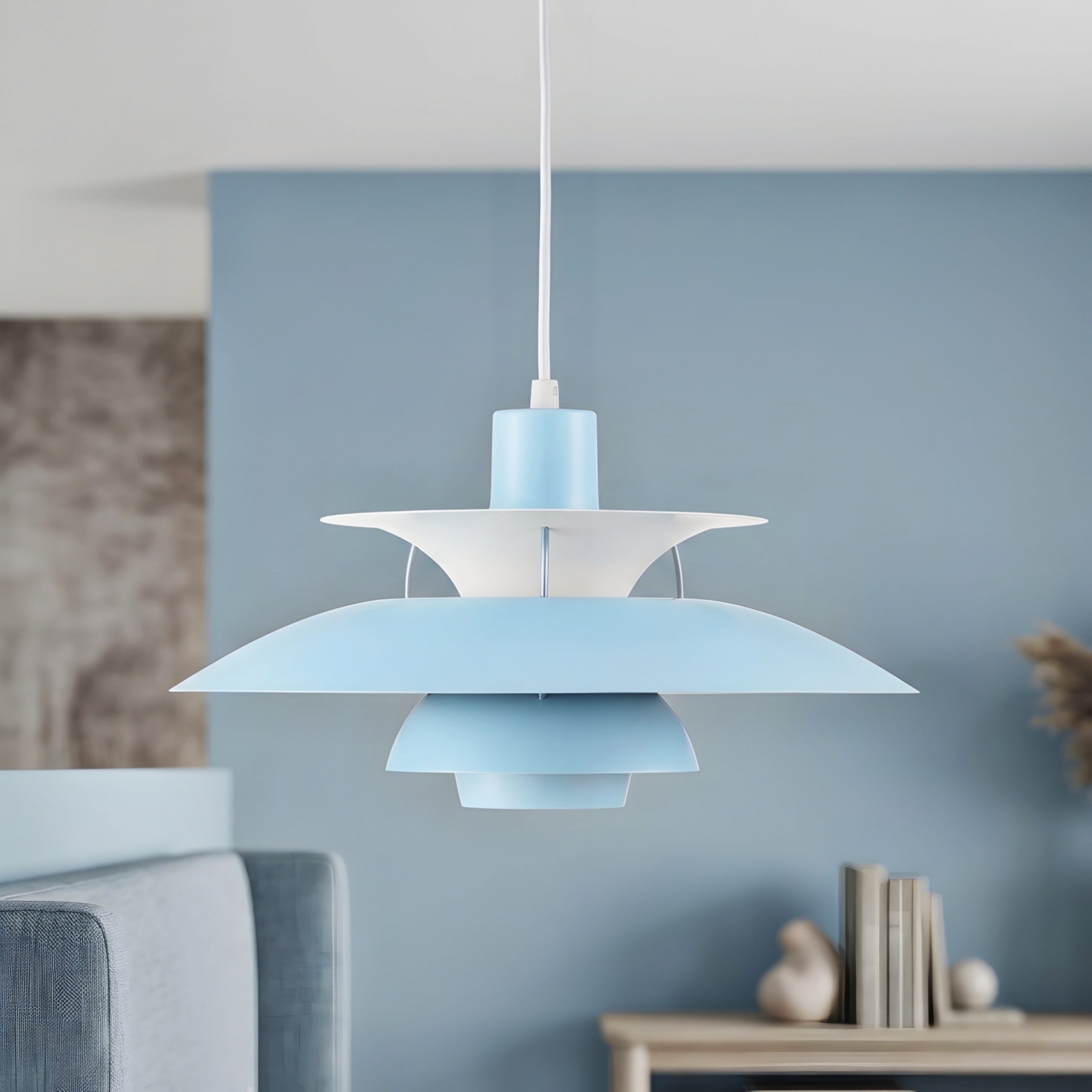 Stratova Tier Pendant Light – Modern White Metal Layered Ceiling Dining Room Kitchen Island Chandelier