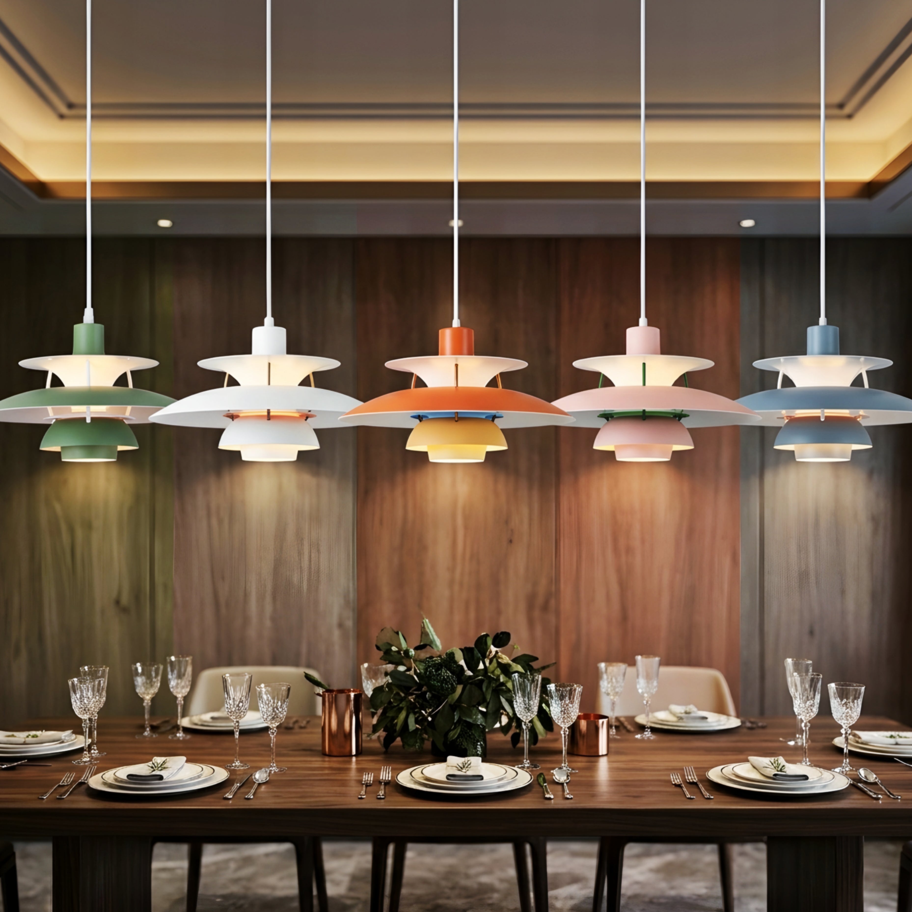 Stratova Tier Pendant Light – Modern White Metal Layered Ceiling Dining Room Kitchen Island Chandelier