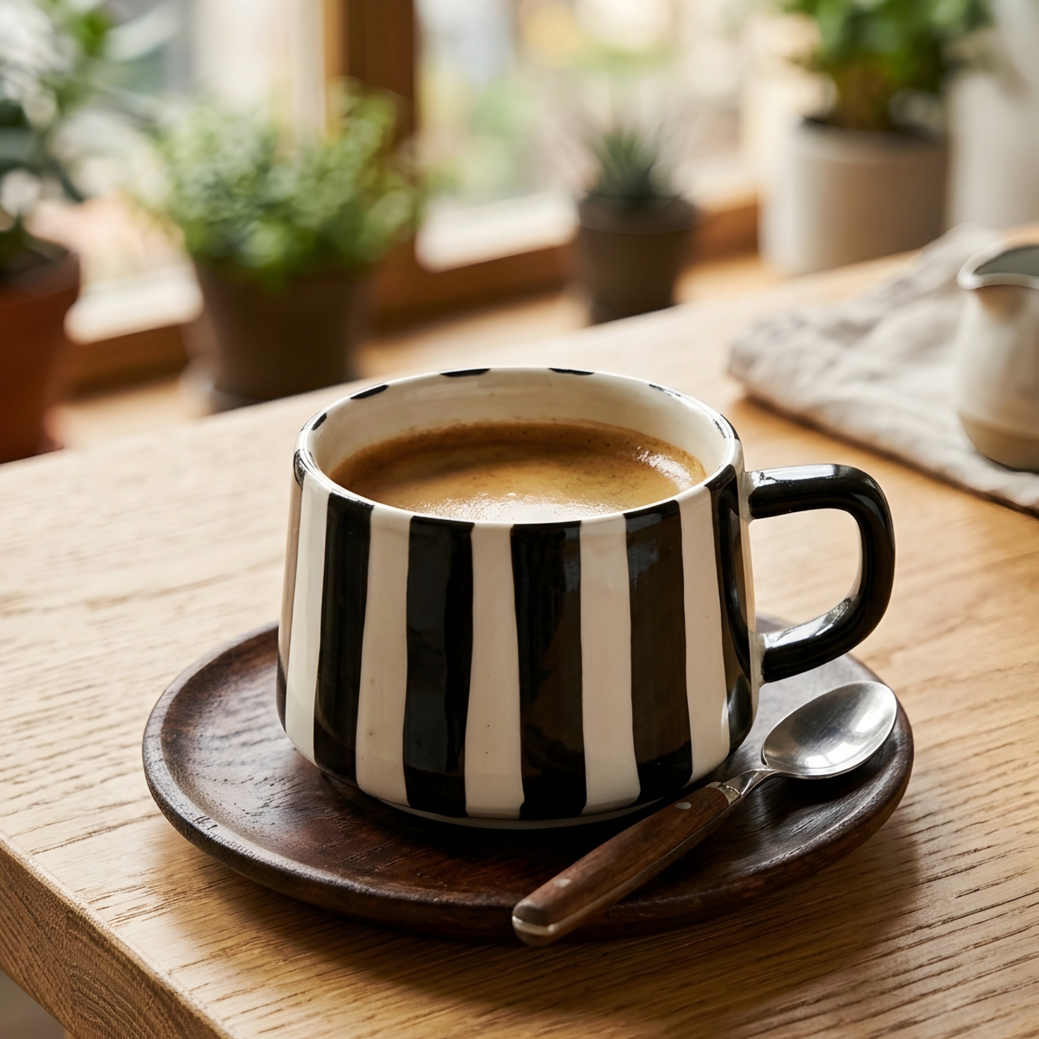 Amoré Ceramic Coffee Mug Set – Handpainted Heart Polka Dot Novelty Cup Large Handle Kitchen Dining